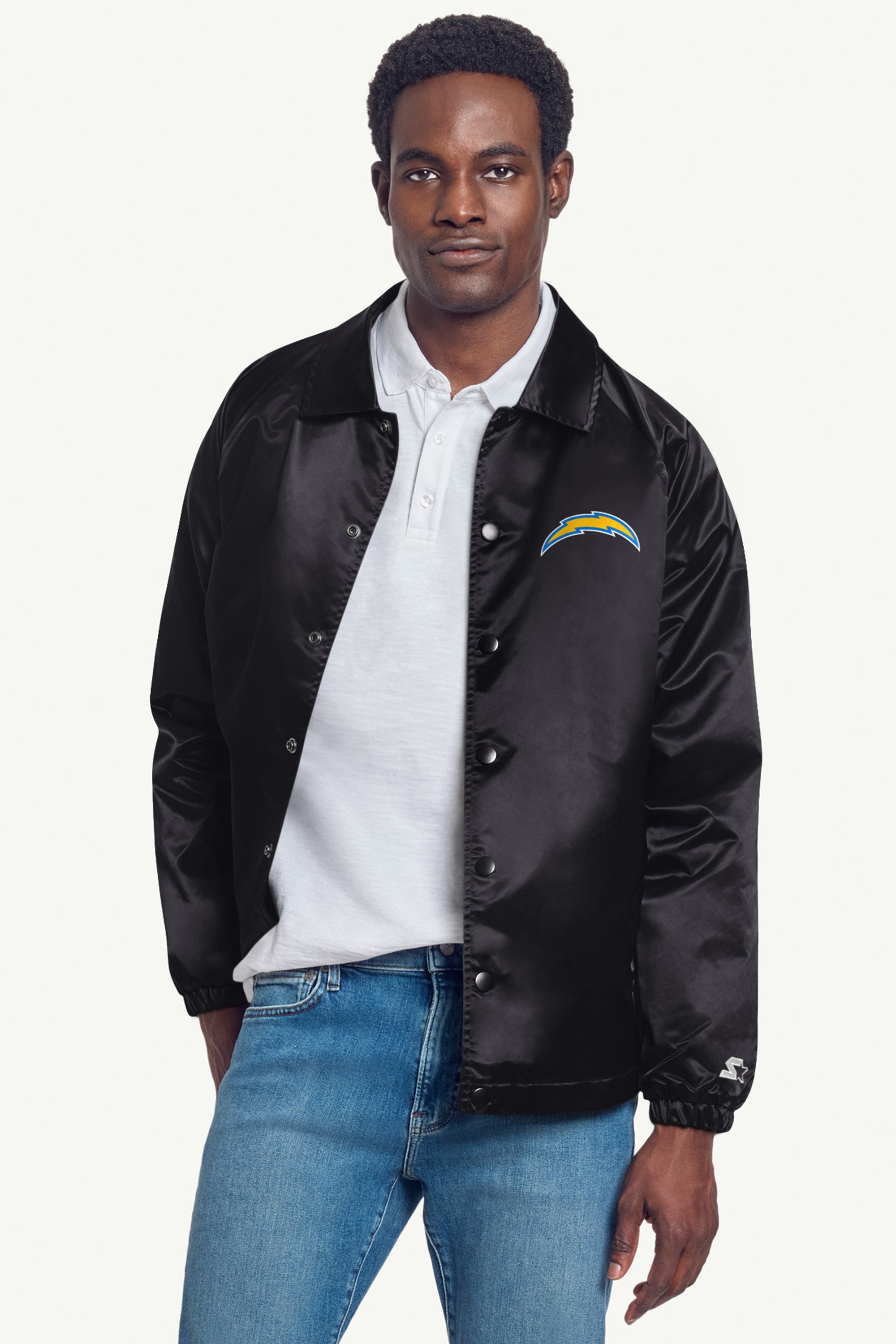 MENS LOS ANGELES CHARGERS RETRO COACHES JACKET View 3 MENS LOS ANGELES CHARGERS RETRO COACHES JACKET View 3