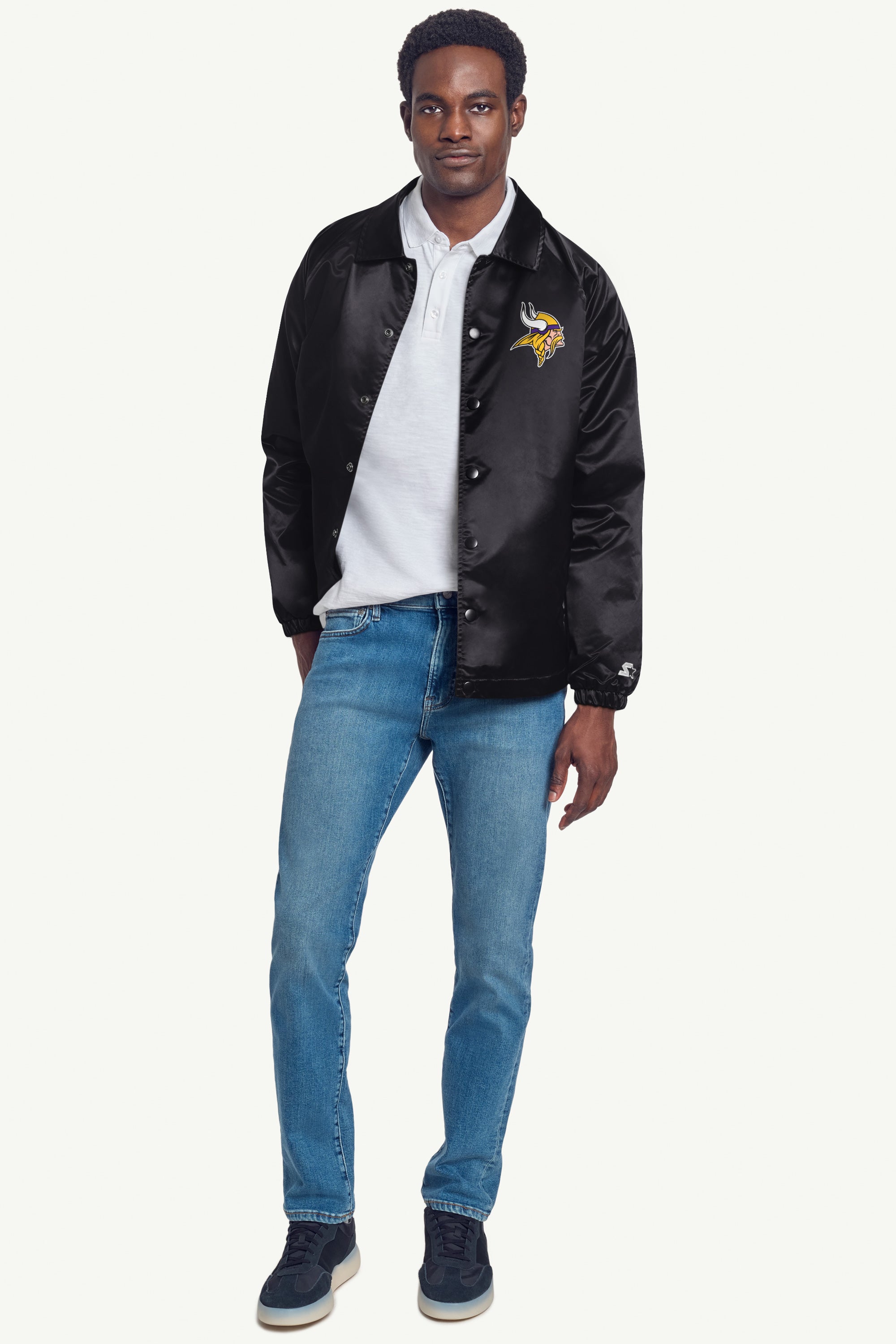 MENS MINNESOTA VIKINGS RETRO COACHES JACKET View 4 MENS MINNESOTA VIKINGS RETRO COACHES JACKET View 4