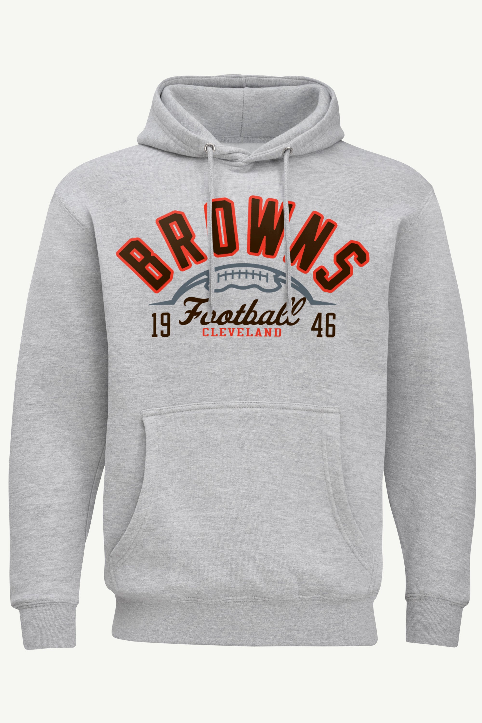 MENS CLEVELAND BROWNS HALF BALL HOODIE View 1 MENS CLEVELAND BROWNS HALF BALL HOODIE View 1