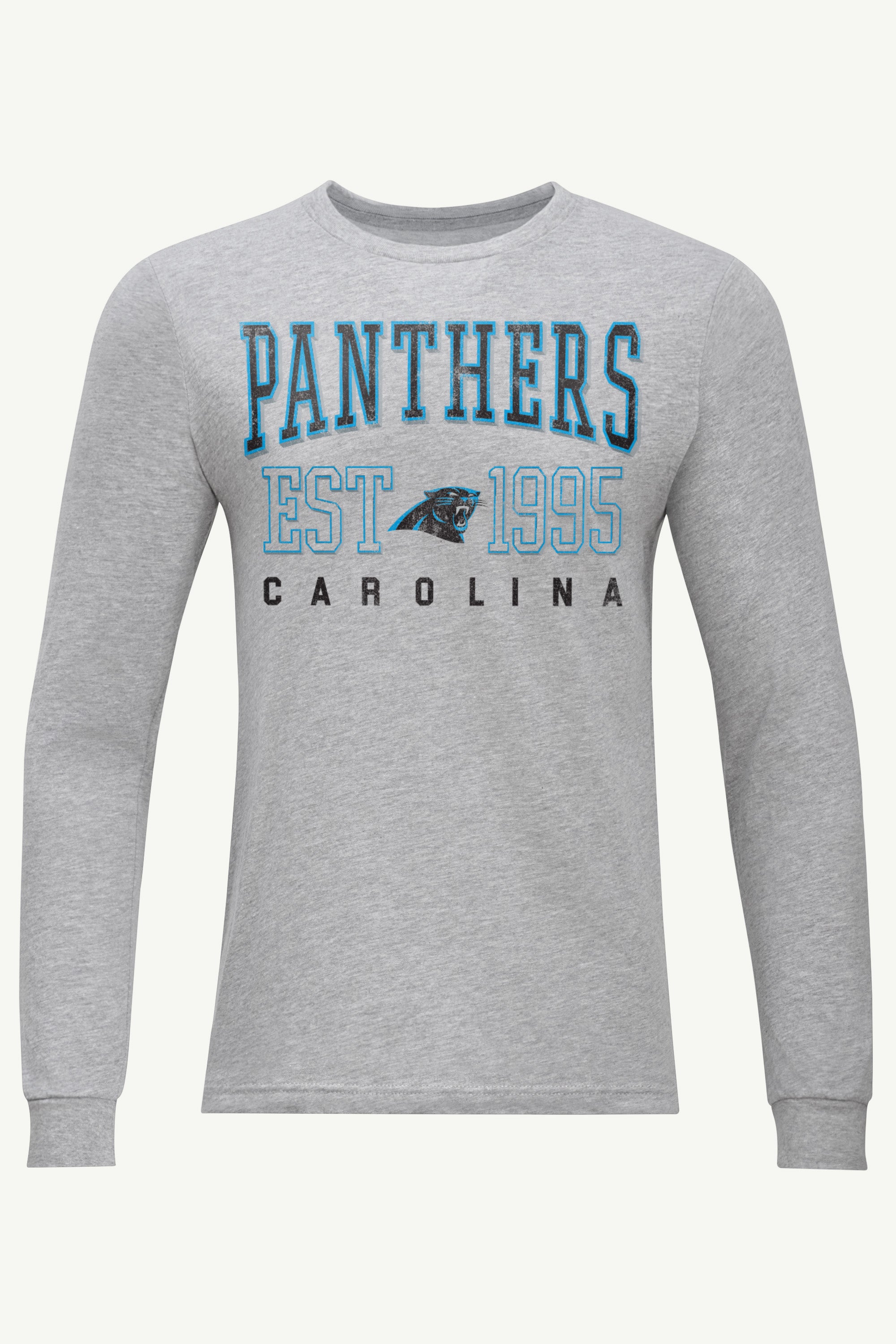MENS CAROLINA PANTHERS RETRO LONG SLEEVE T SHIRT View 1 | Carolina Panthers MENS CAROLINA PANTHERS RETRO LONG SLEEVE T SHIRT View 1 | Carolina Panthers