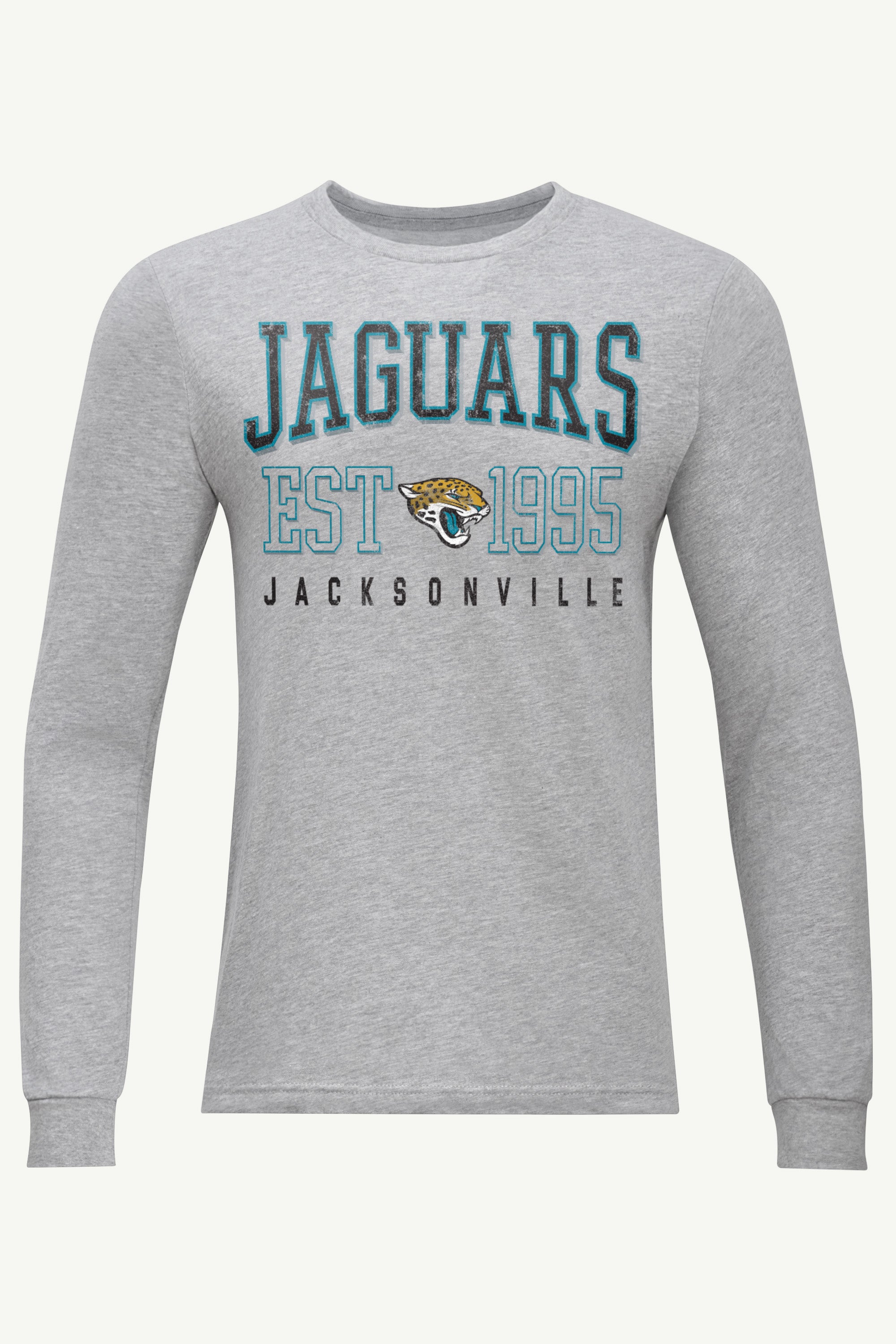 MENS JACKSONVILLE JAGUARS RETRO LONG SLEEVE T SHIRT View 1 MENS JACKSONVILLE JAGUARS RETRO LONG SLEEVE T SHIRT View 1