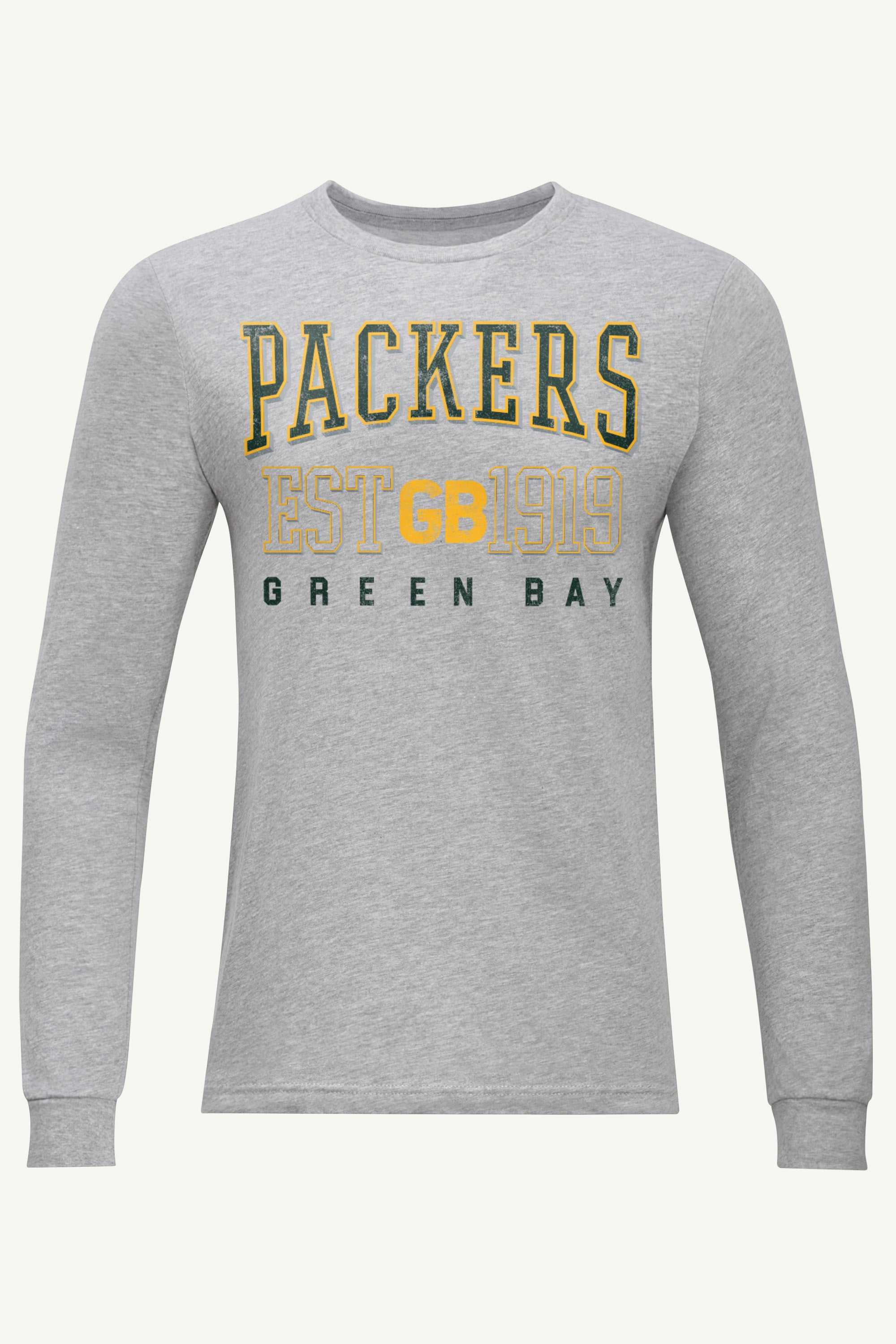 MENS GREEN BAY PACKERS RETRO LONG SLEEVE T SHIRT View 1 MENS GREEN BAY PACKERS RETRO LONG SLEEVE T SHIRT View 1