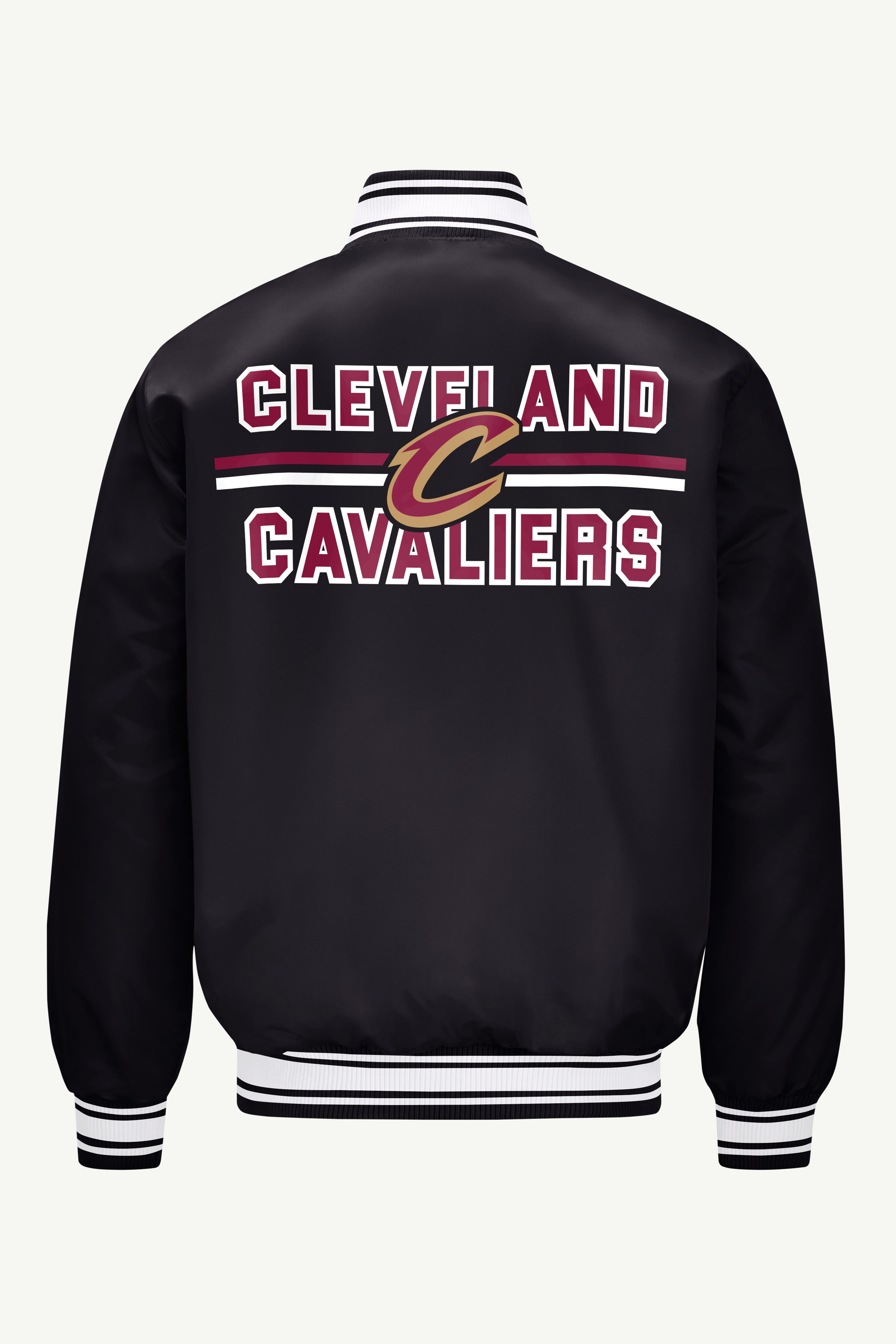 MENS CLEVELAND CAVALIERS MESH LOOK SATIN VARSITY JACKET View 2 MENS CLEVELAND CAVALIERS MESH LOOK SATIN VARSITY JACKET View 2