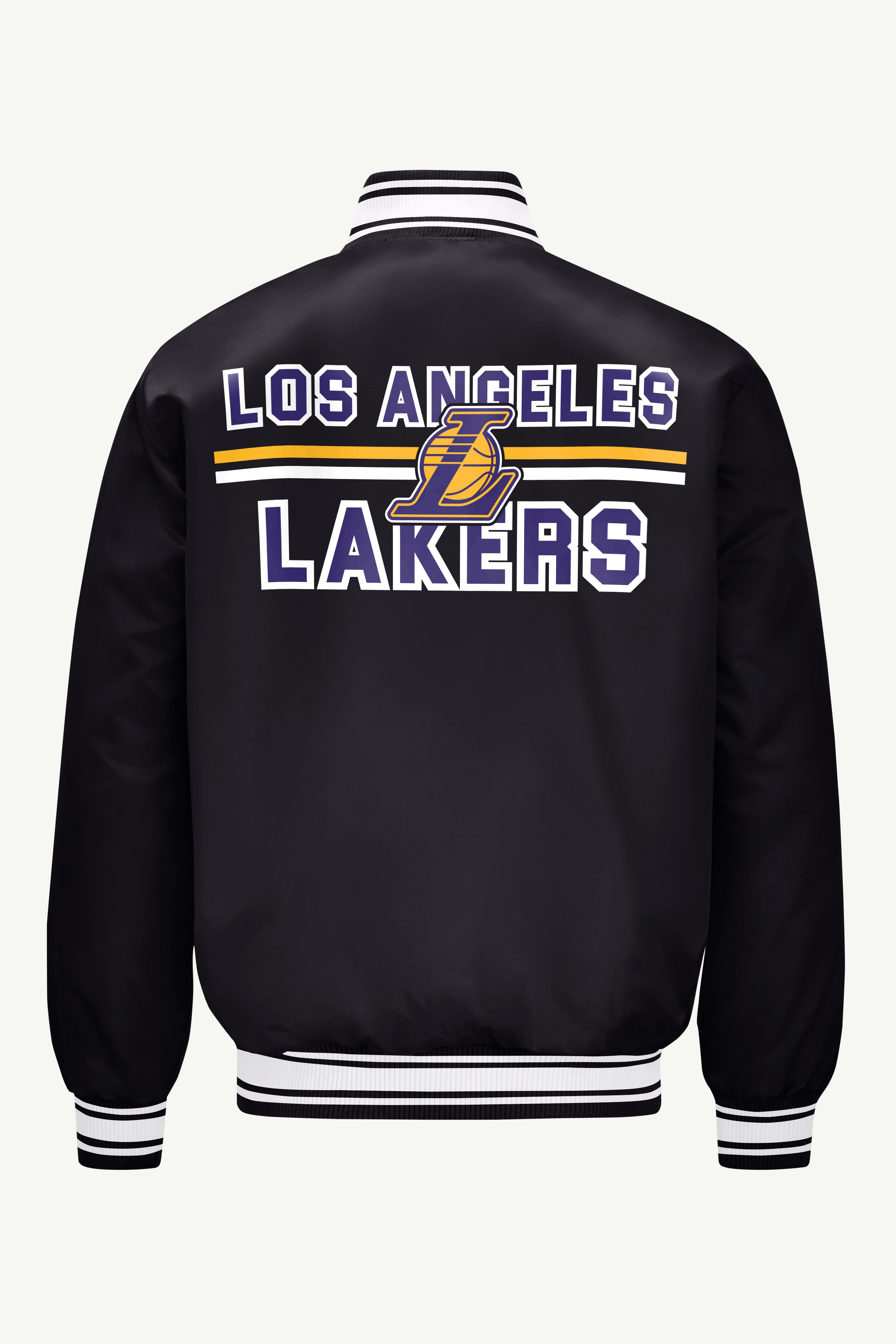 MENS LOS ANGELES LAKERS MESH LOOK SATIN VARSITY JACKET View 2 MENS LOS ANGELES LAKERS MESH LOOK SATIN VARSITY JACKET View 2