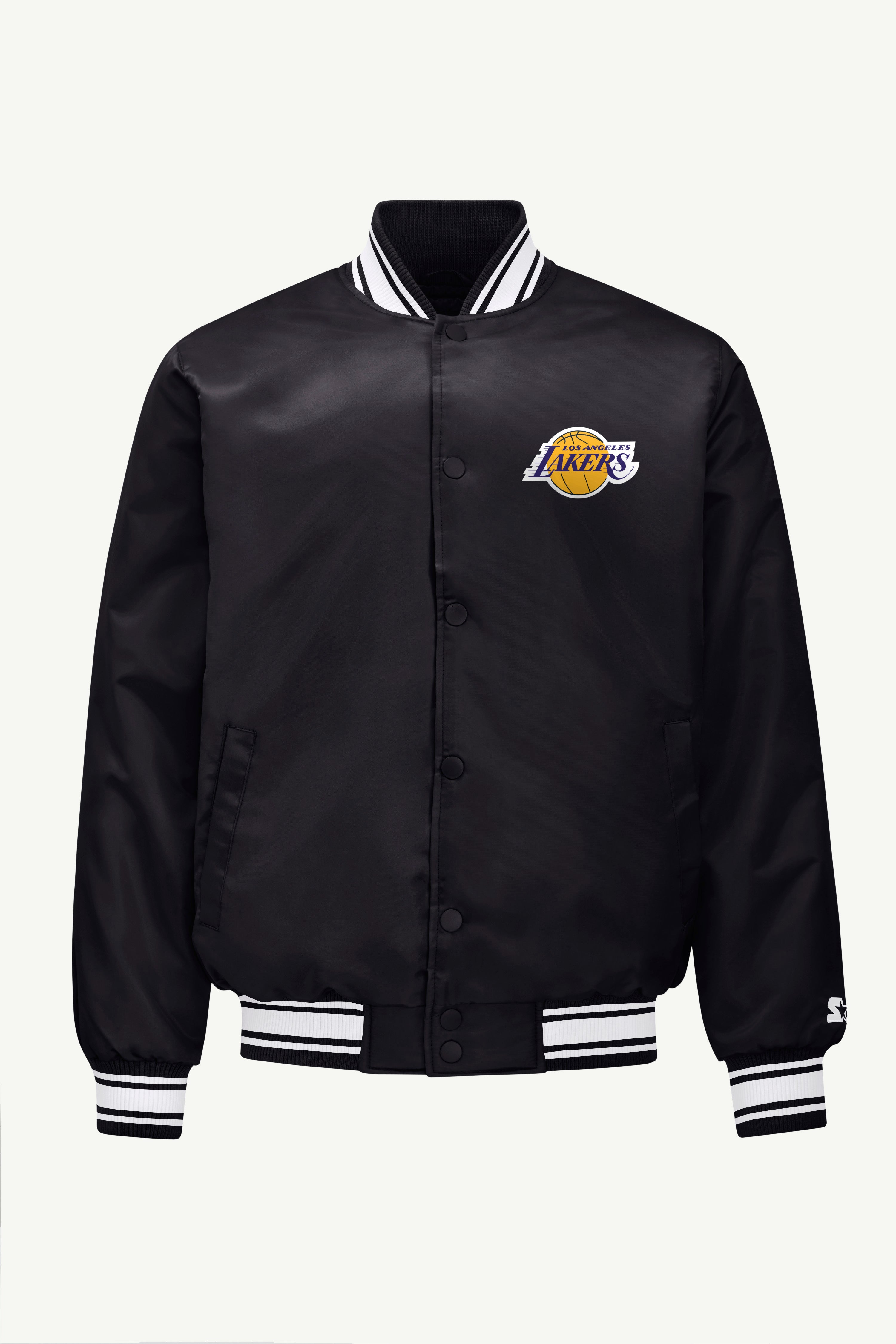 MENS LOS ANGELES LAKERS MESH LOOK SATIN VARSITY JACKET View 1 MENS LOS ANGELES LAKERS MESH LOOK SATIN VARSITY JACKET View 1