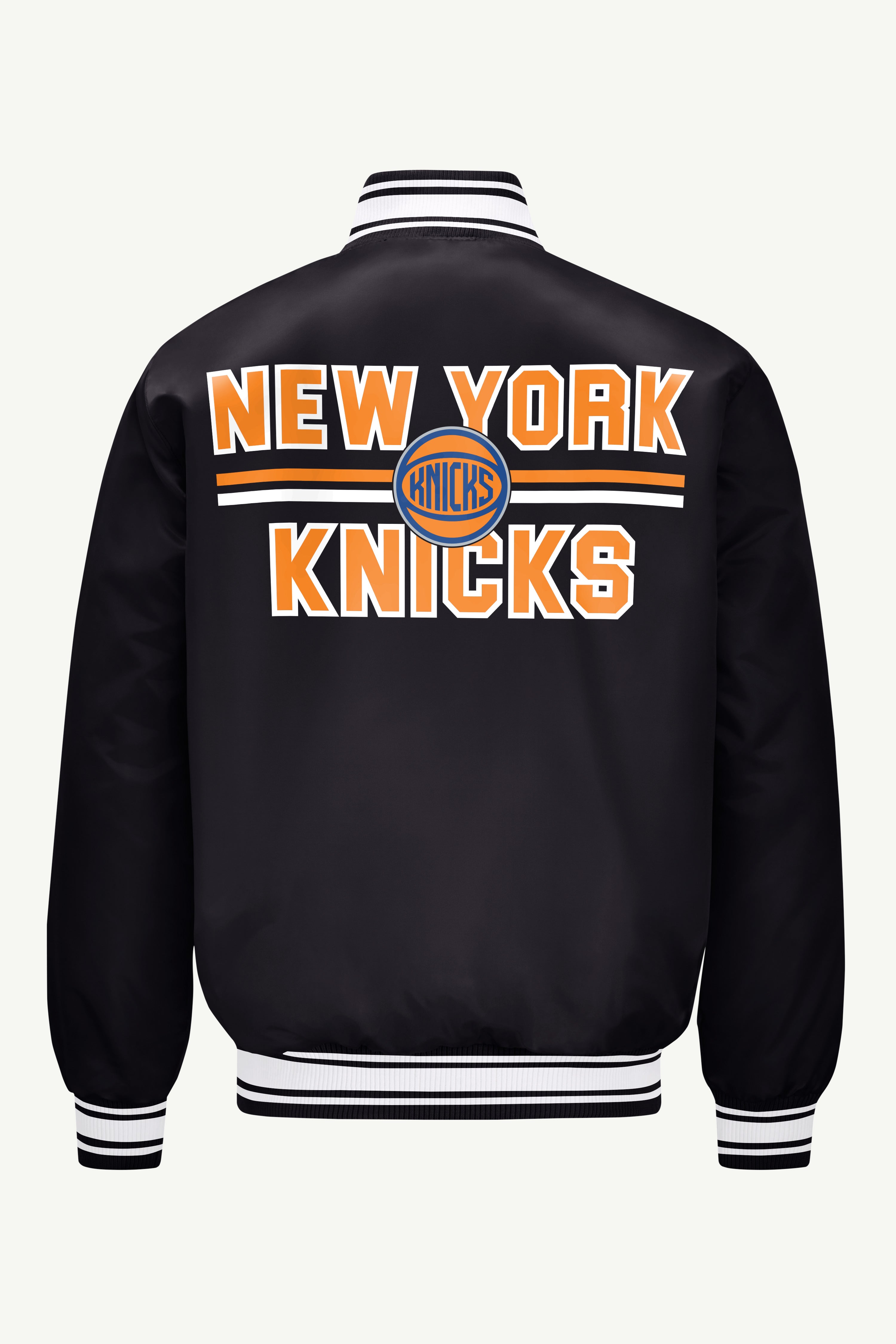 MENS NEW YORK KNICKS MESH LOOK SATIN VARSITY JACKET View 2 MENS NEW YORK KNICKS MESH LOOK SATIN VARSITY JACKET View 2