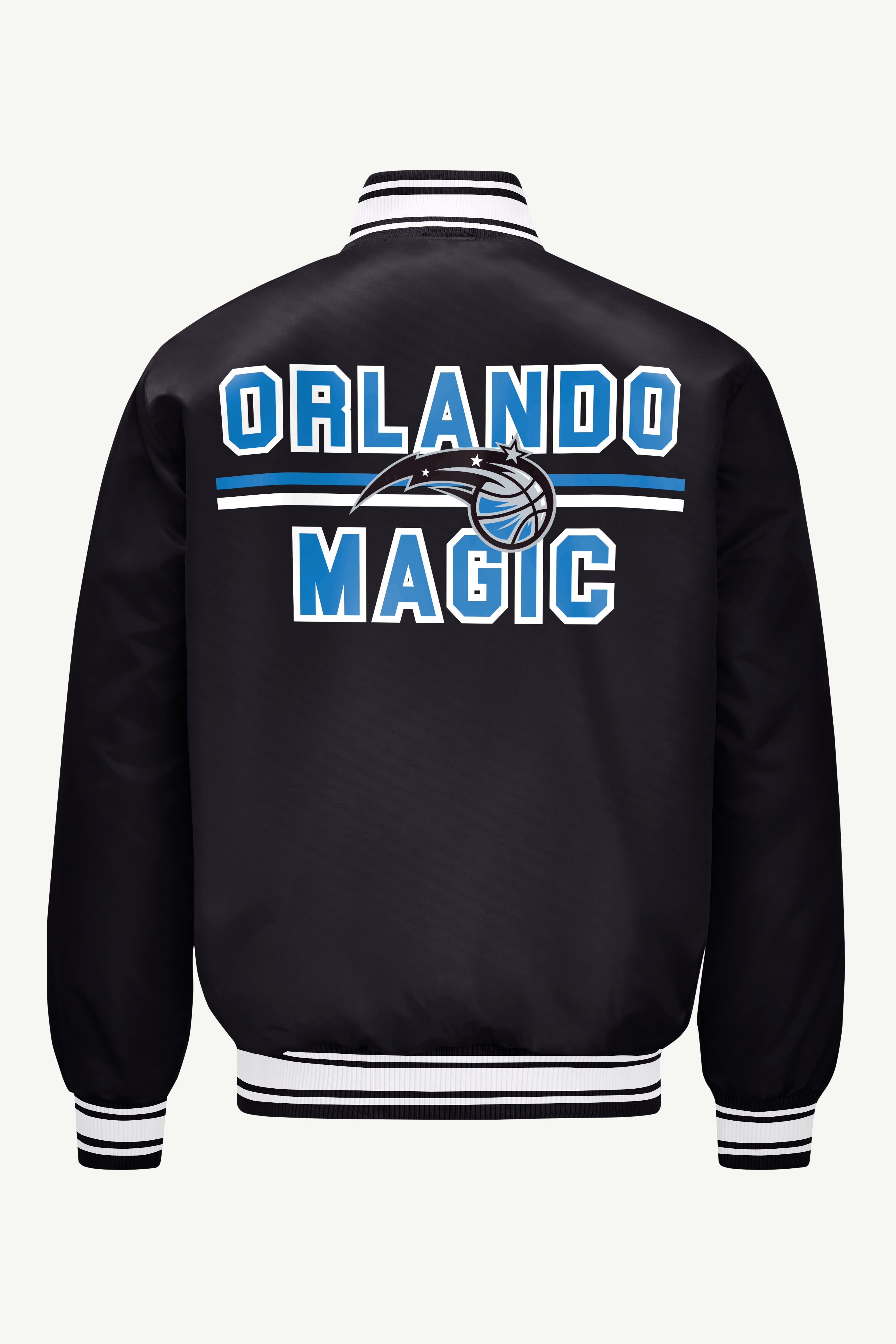 MENS ORLANDO MAGIC MESH LOOK SATIN VARSITY JACKET View 2 MENS ORLANDO MAGIC MESH LOOK SATIN VARSITY JACKET View 2