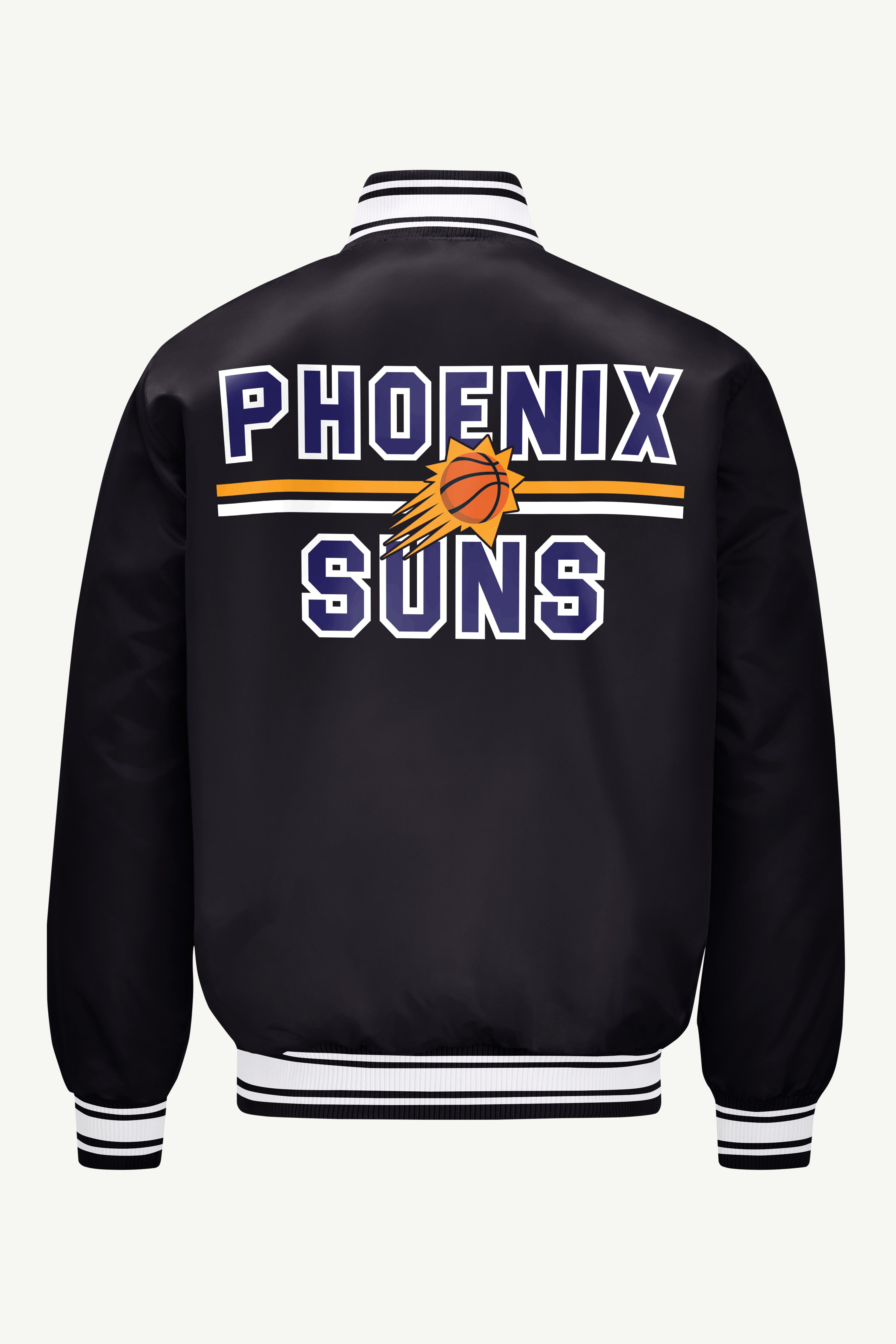 MENS PHOENIX SUNS MESH LOOK SATIN VARSITY JACKET View 2 MENS PHOENIX SUNS MESH LOOK SATIN VARSITY JACKET View 2
