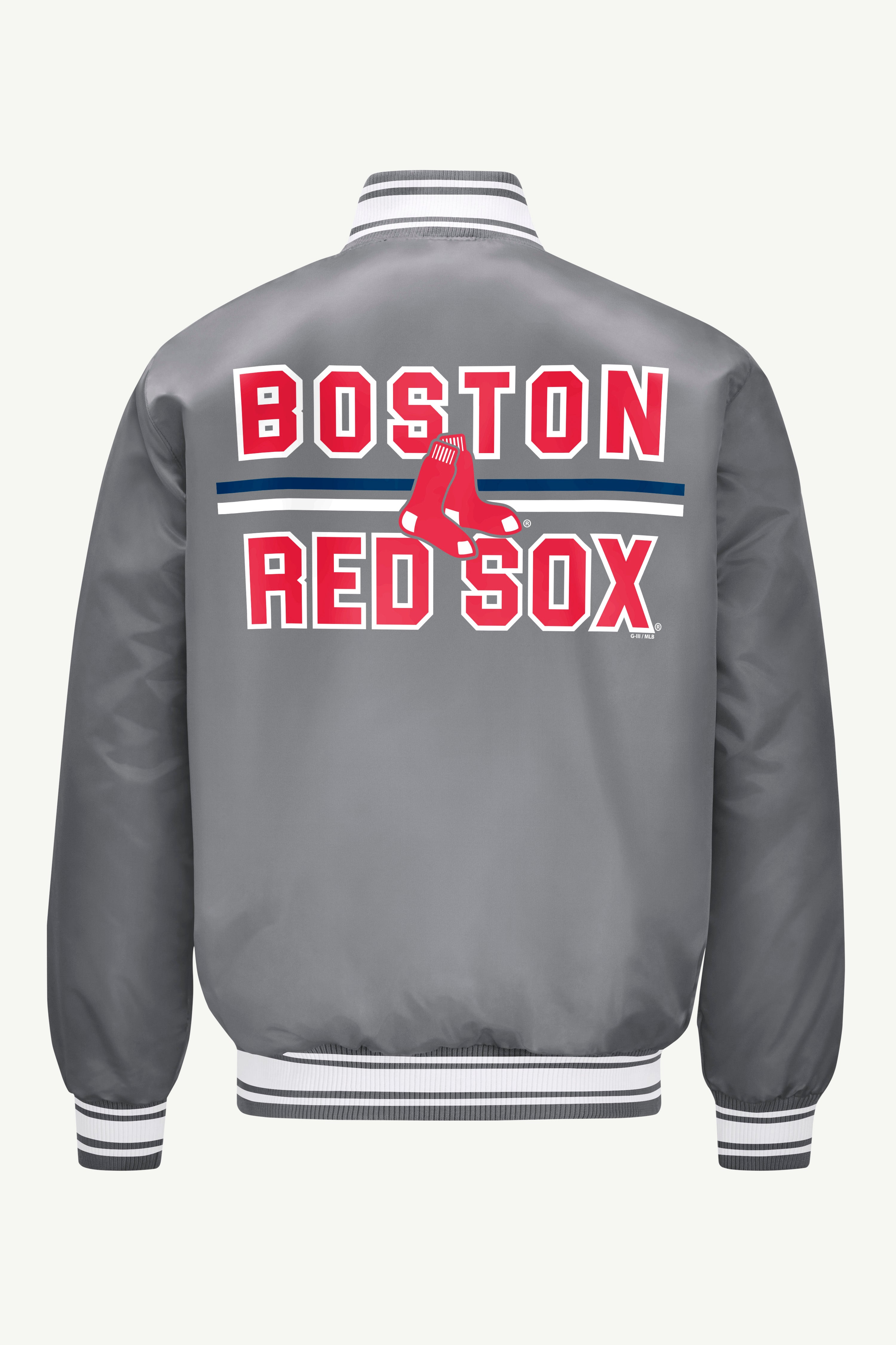 MENS BOSTON RED SOX SATIN VARSITY JACKET View 2 | DTG MENS BOSTON RED SOX SATIN VARSITY JACKET View 2 | DTG