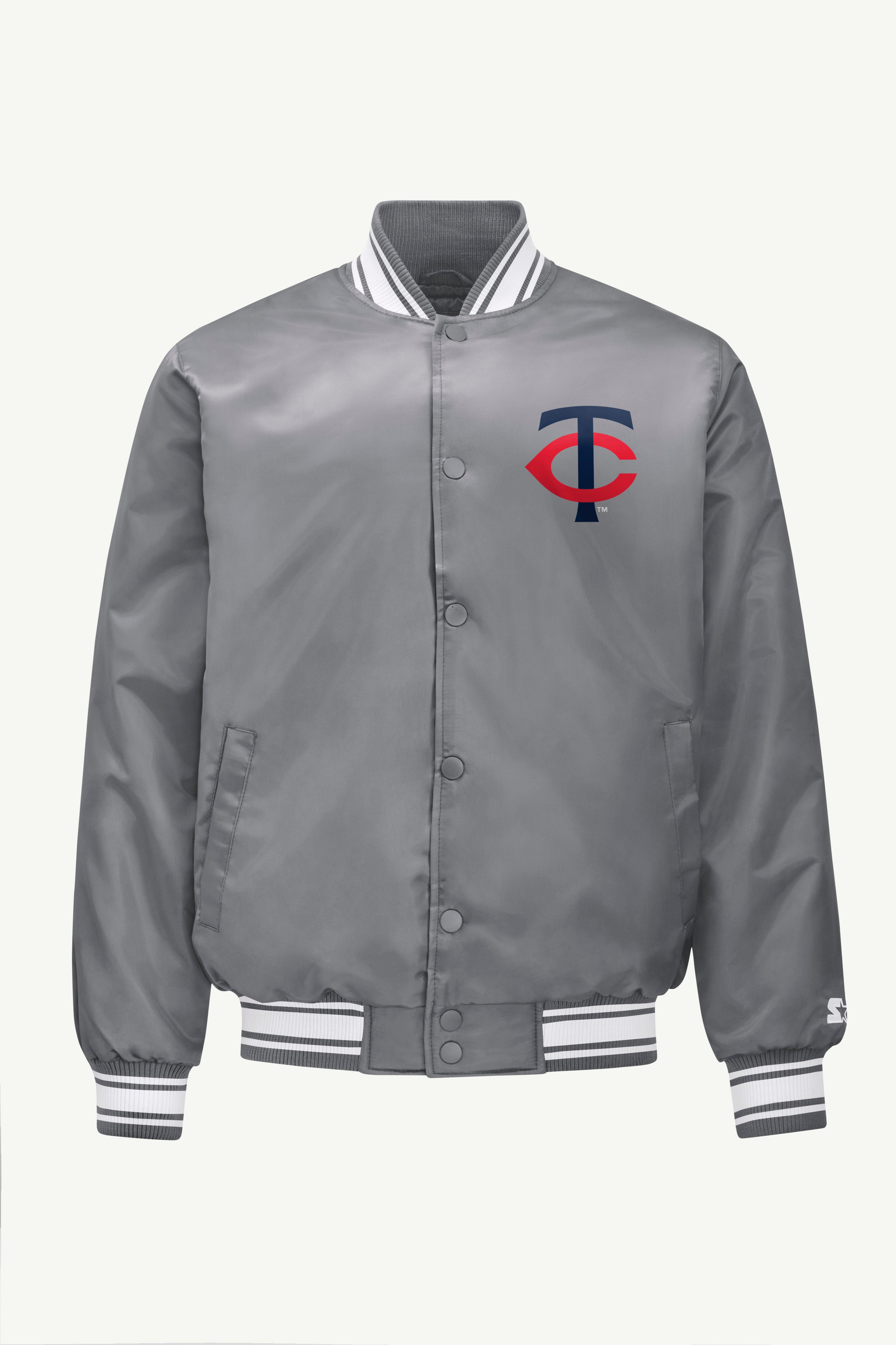 MENS MINNESOTA TWINS SATIN VARISTY JACKET View 1 MENS MINNESOTA TWINS SATIN VARISTY JACKET View 1