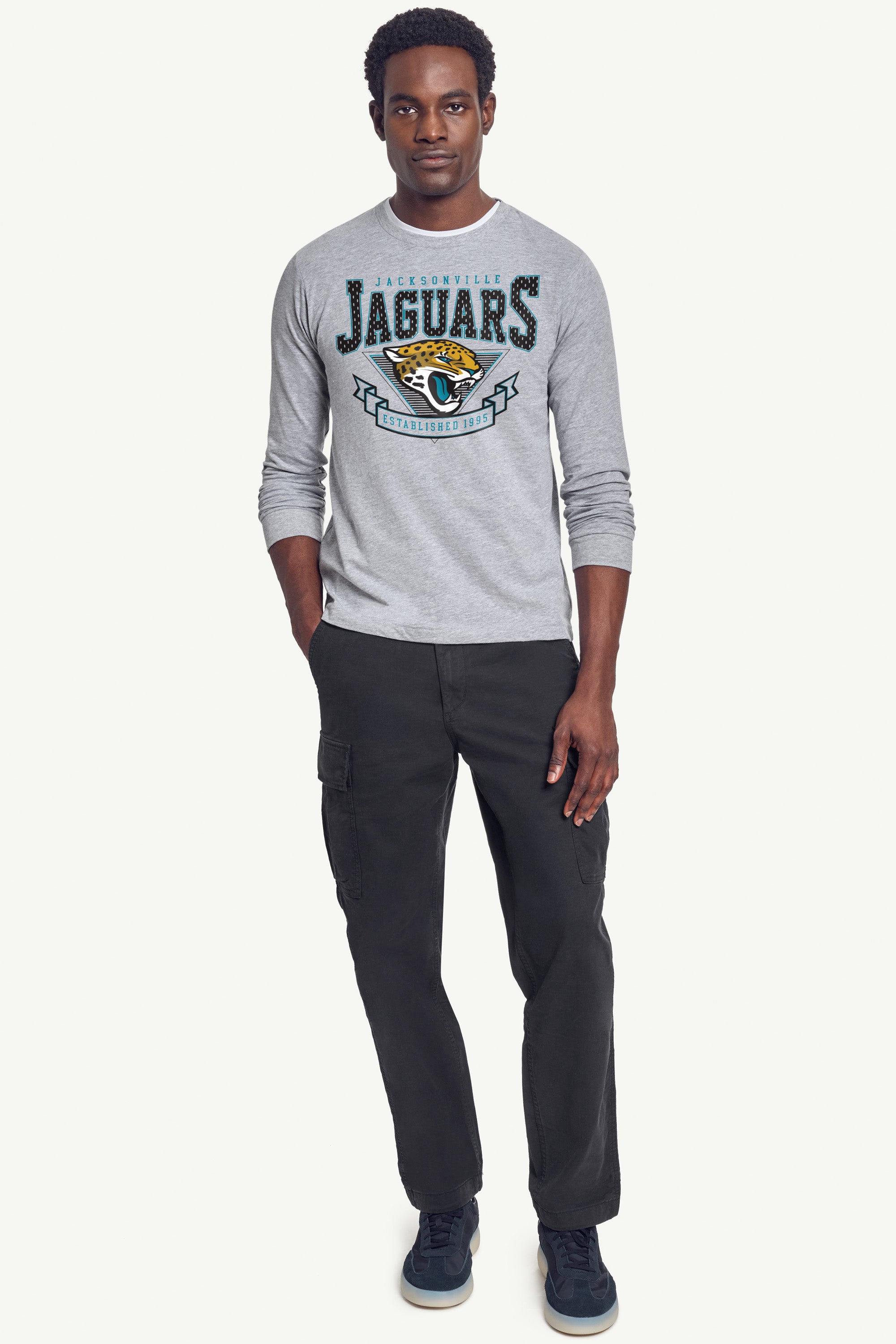 MENS JACKSONVILLE JAGUARS 80's INSPIRED LONG SLEEVE T SHIRT View 2 | Jacksonville Jaguars MENS JACKSONVILLE JAGUARS 80's INSPIRED LONG SLEEVE T SHIRT View 2 | Jacksonville Jaguars