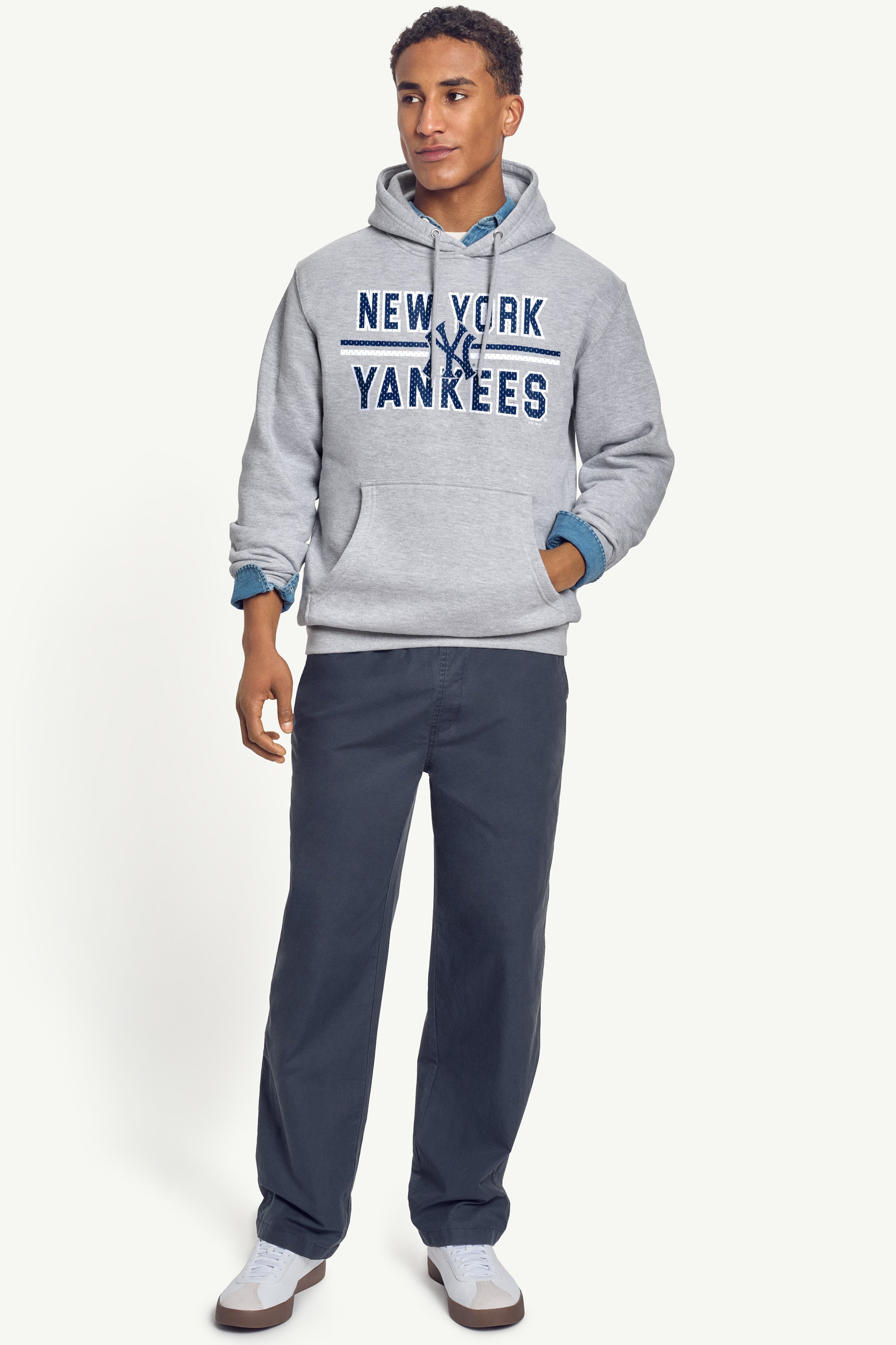 MENS NEW YORK YANKEES MESH LOOK HOODIE View 3 | DTG MENS NEW YORK YANKEES MESH LOOK HOODIE View 3 | DTG