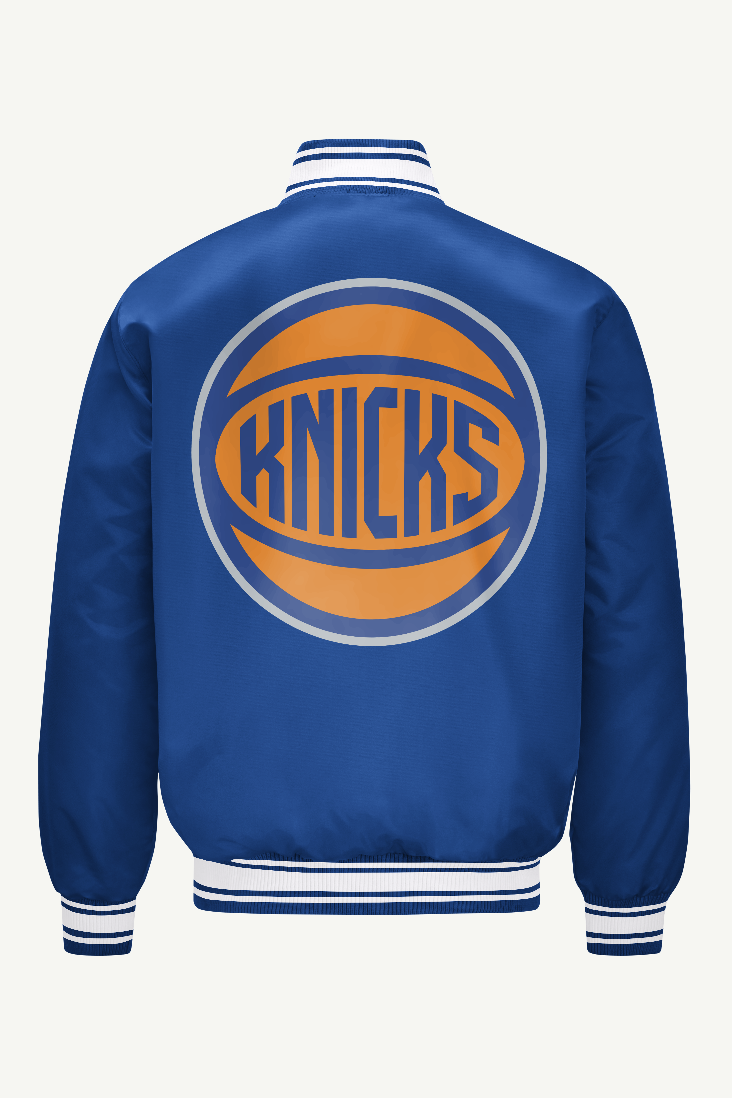 MENS NEW YORK KNICKS PRINTED GRAPHIC SATIN VARSITY JACKET View 2 | New York Knicks MENS NEW YORK KNICKS PRINTED GRAPHIC SATIN VARSITY JACKET View 2 | New York Knicks