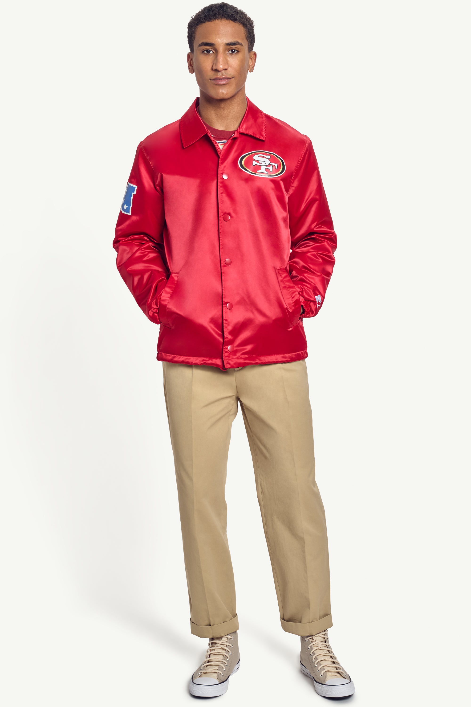 MENS SAN FRANCISCO 49ERS COACHES JACKET View 2 MENS SAN FRANCISCO 49ERS COACHES JACKET View 2
