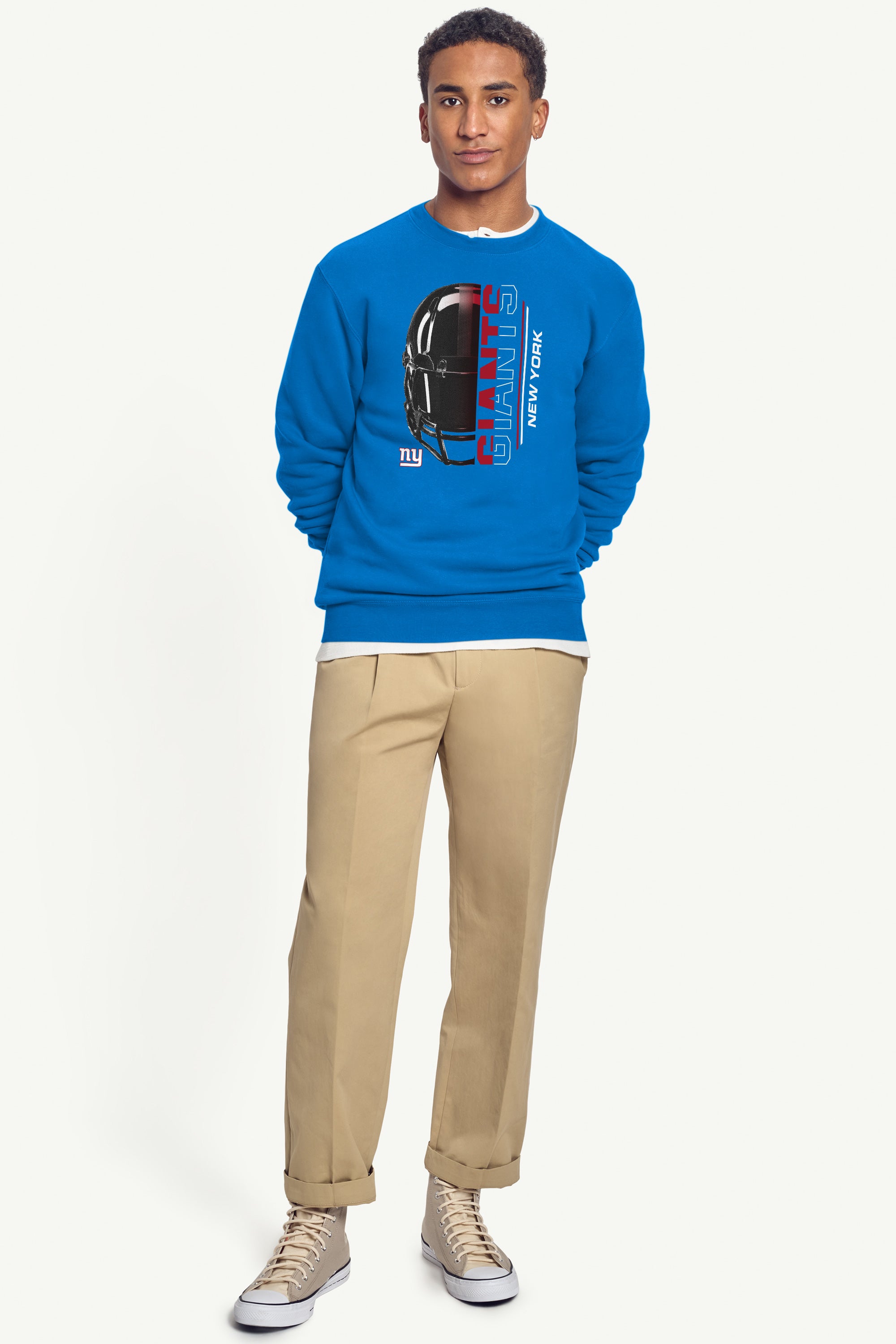MENS NEW YORK GIANTS HALF HELMET SWEATSHIRT View 2 MENS NEW YORK GIANTS HALF HELMET SWEATSHIRT View 2