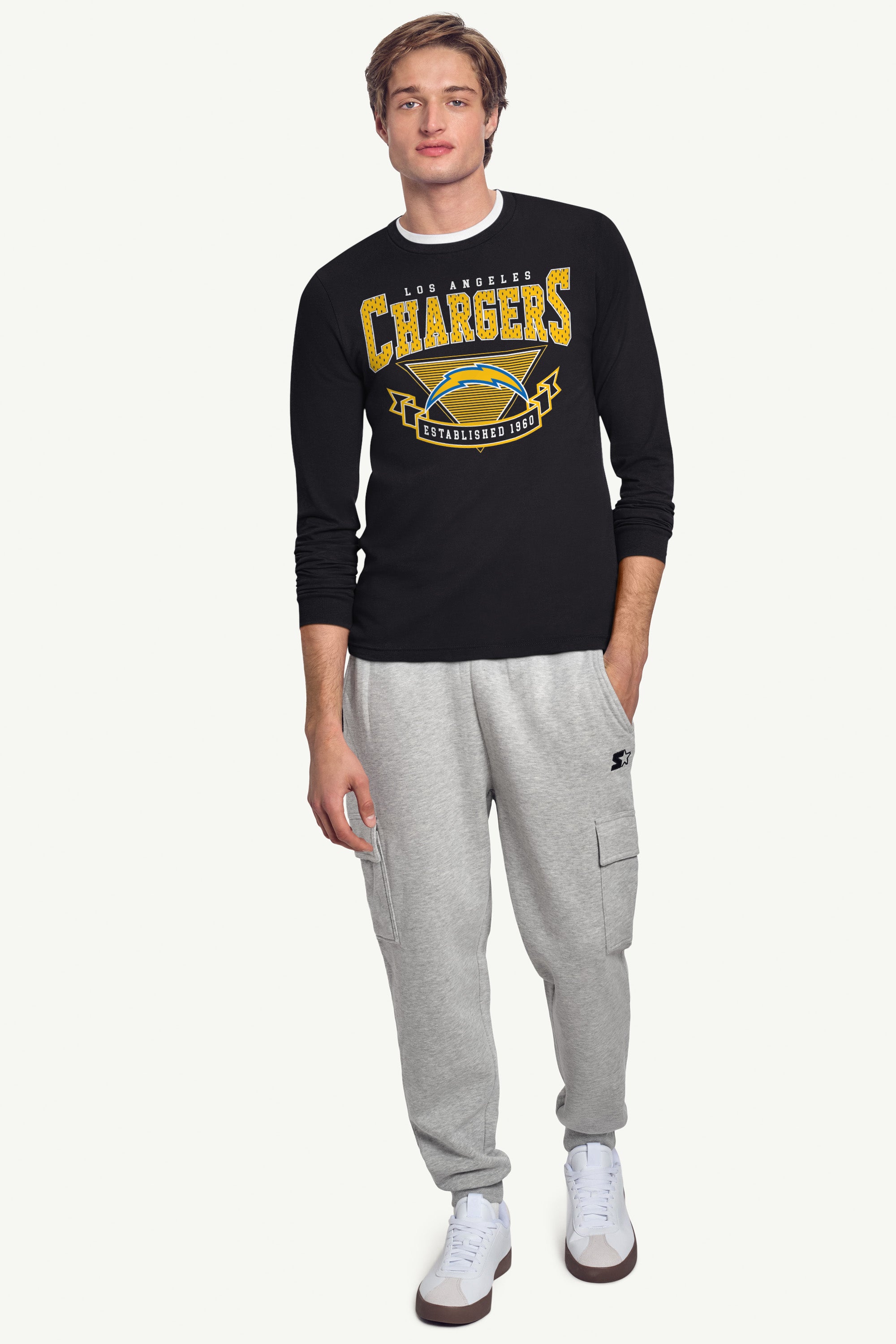 MENS LOS ANGELES CHARGERS 80's INSPIRED LONG SLEEVE T SHIRT View 2 | Los Angeles Chargers MENS LOS ANGELES CHARGERS 80's INSPIRED LONG SLEEVE T SHIRT View 2 | Los Angeles Chargers