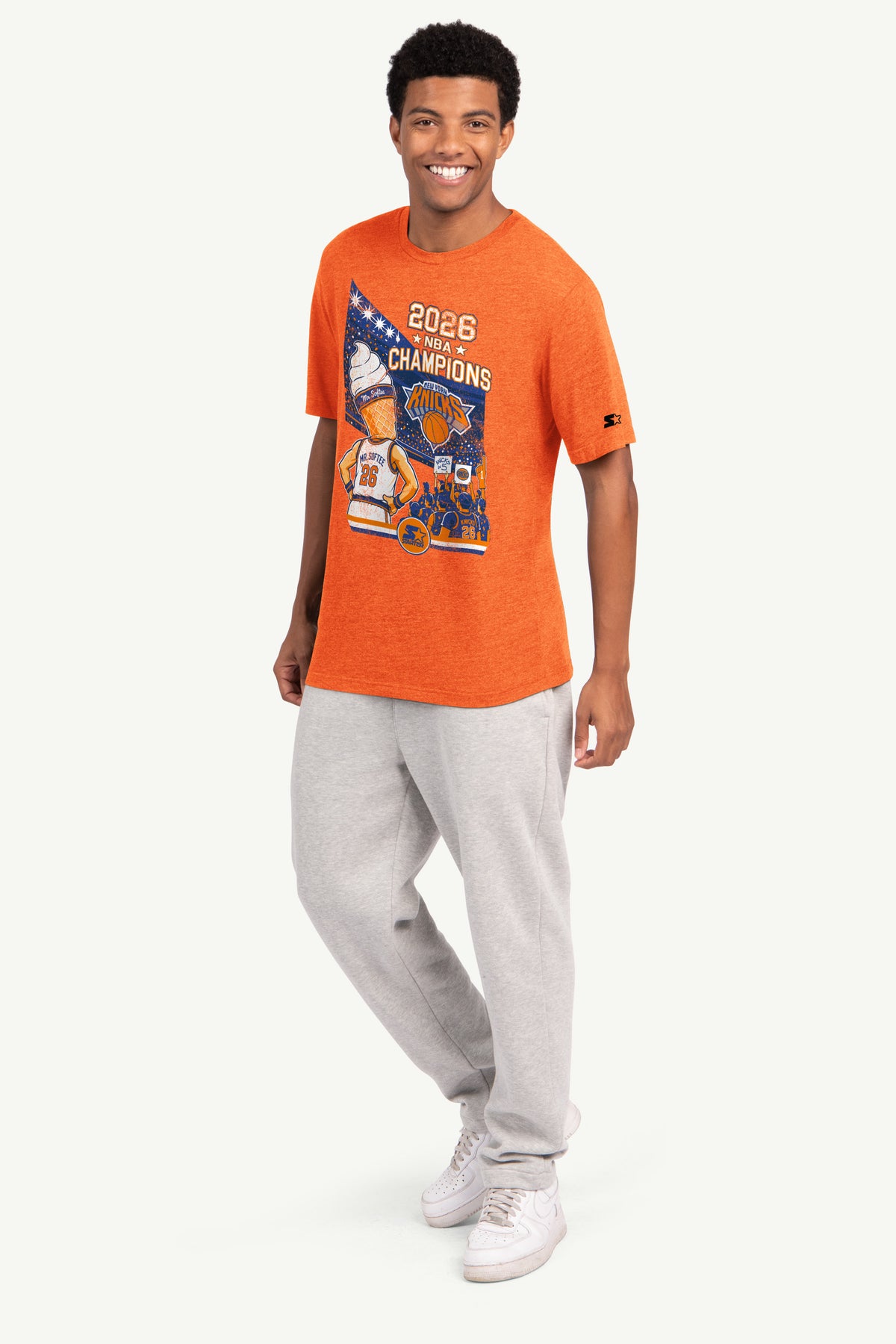 MENS NEW YORK KNICKS MISTER SOFTEE 2026 NBA CHAMPIONS T SHIRT View 4 MENS NEW YORK KNICKS MISTER SOFTEE 2026 NBA CHAMPIONS T SHIRT View 4