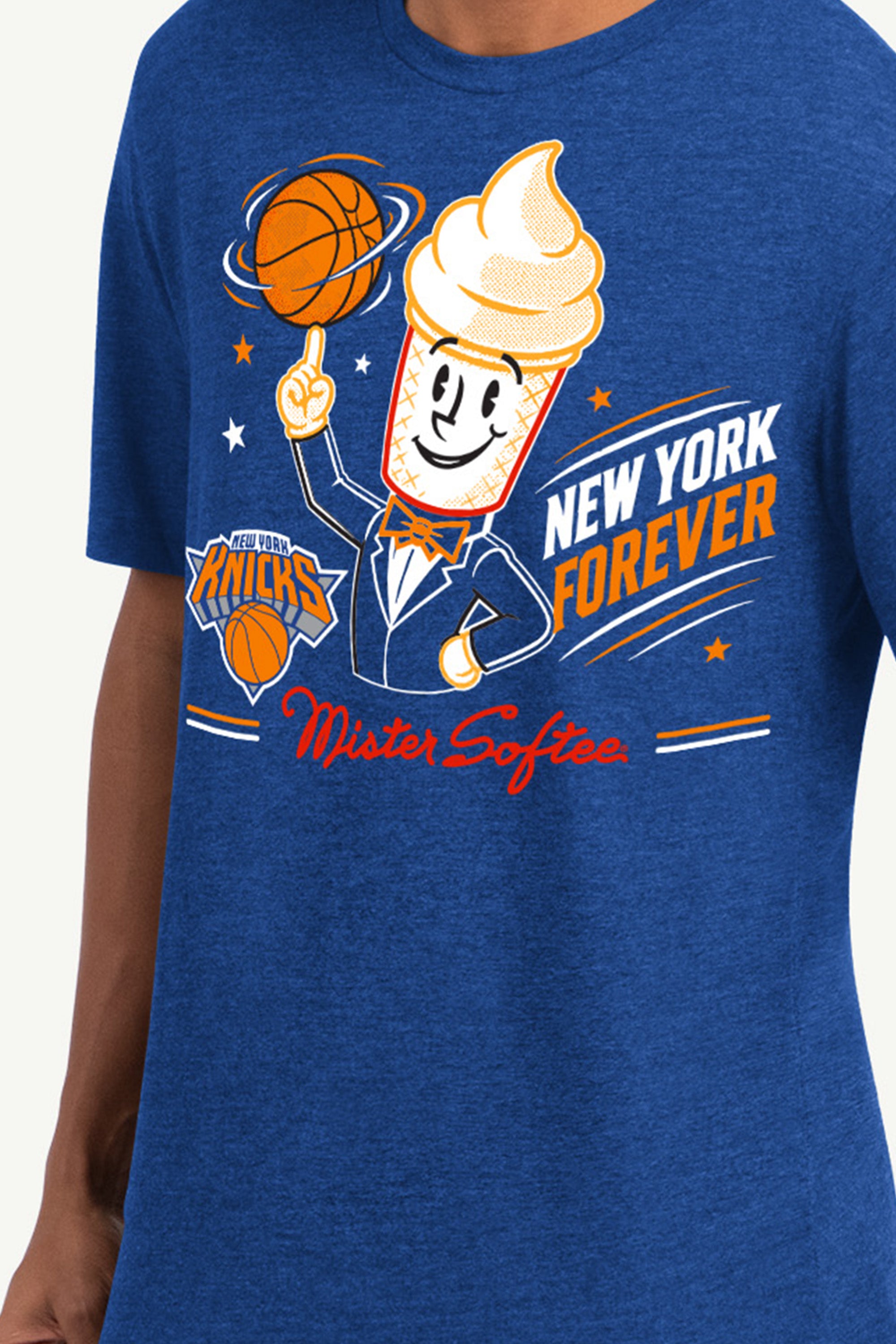 MENS NEW YORK KNICKS X MISTER SOFTEE T SHIRT View 3 MENS NEW YORK KNICKS X MISTER SOFTEE T SHIRT View 3