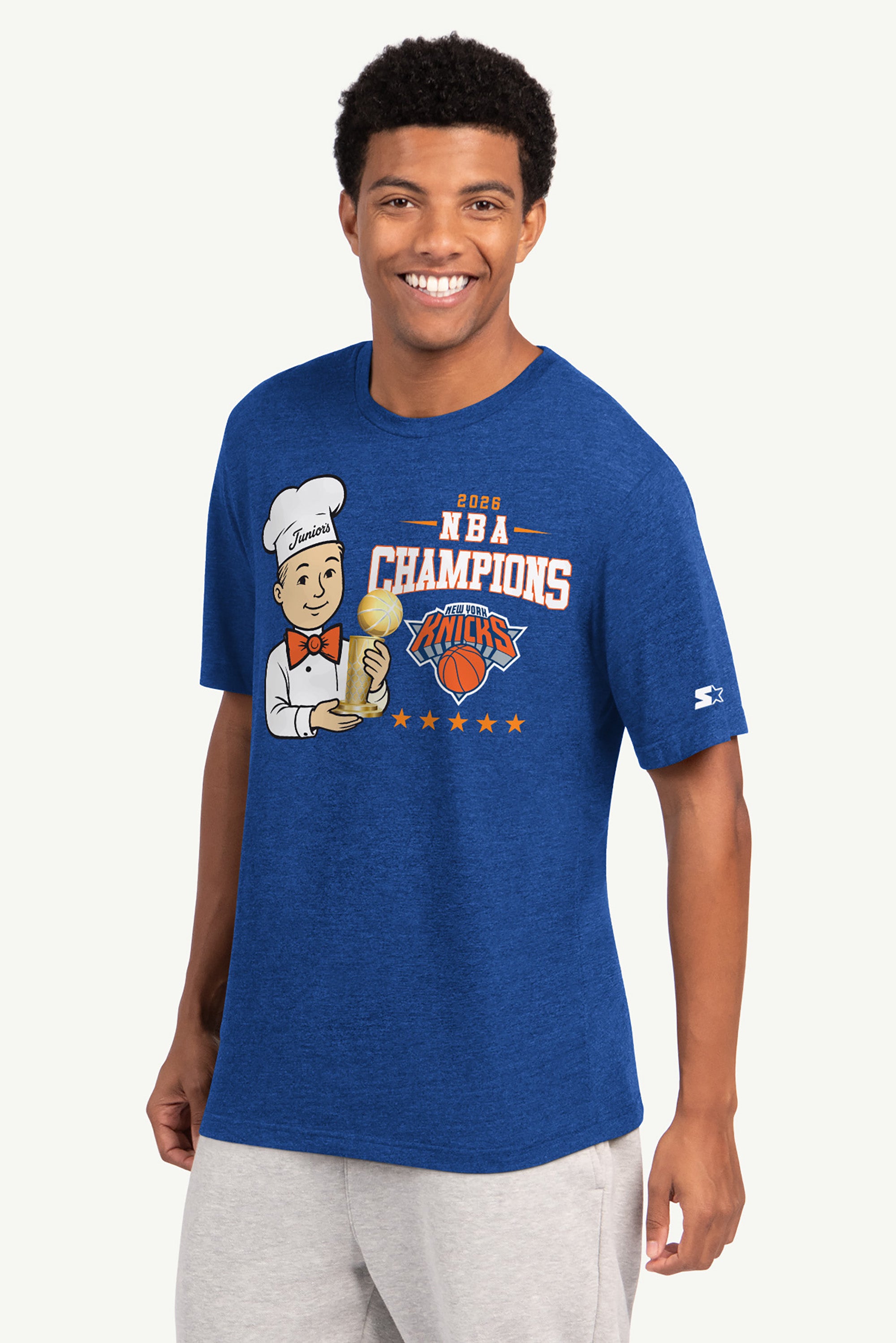 NEW YORK KNICKS X JUNIORS CHEESECAKE CHAMPIONS T SHIRT View 1 NEW YORK KNICKS X JUNIORS CHEESECAKE CHAMPIONS T SHIRT View 1