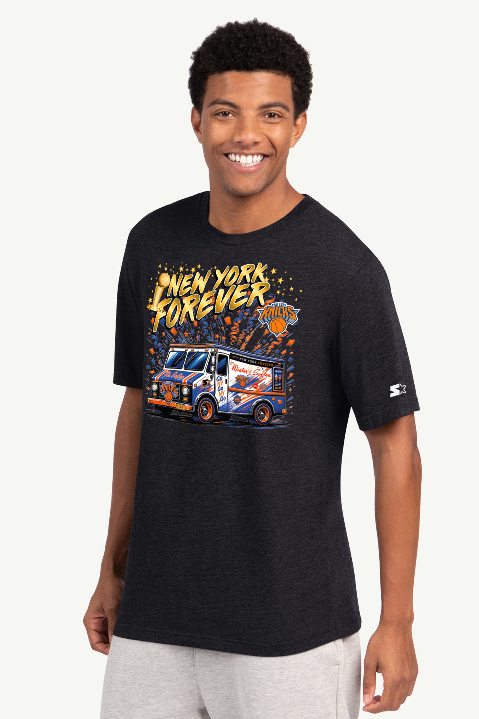 MENS NEW YORK KNICKS X MISTER SOFTEE TRUCK T SHIRT View 1 MENS NEW YORK KNICKS X MISTER SOFTEE TRUCK T SHIRT View 1