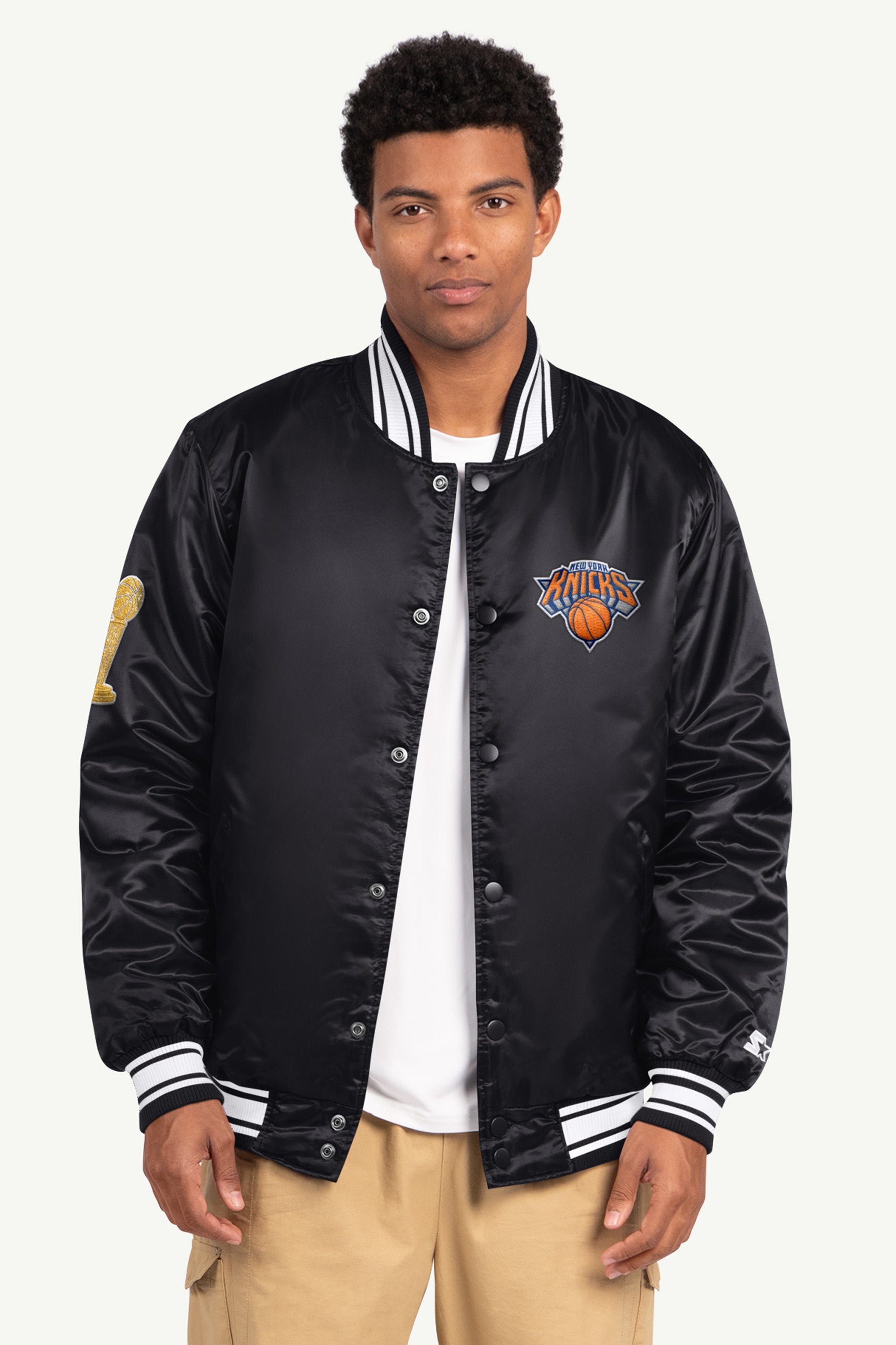 MENS NEW YORK KNICKS NBA CHAMPIONS EMBROIDERED JACKET View 2 MENS NEW YORK KNICKS NBA CHAMPIONS EMBROIDERED JACKET View 2