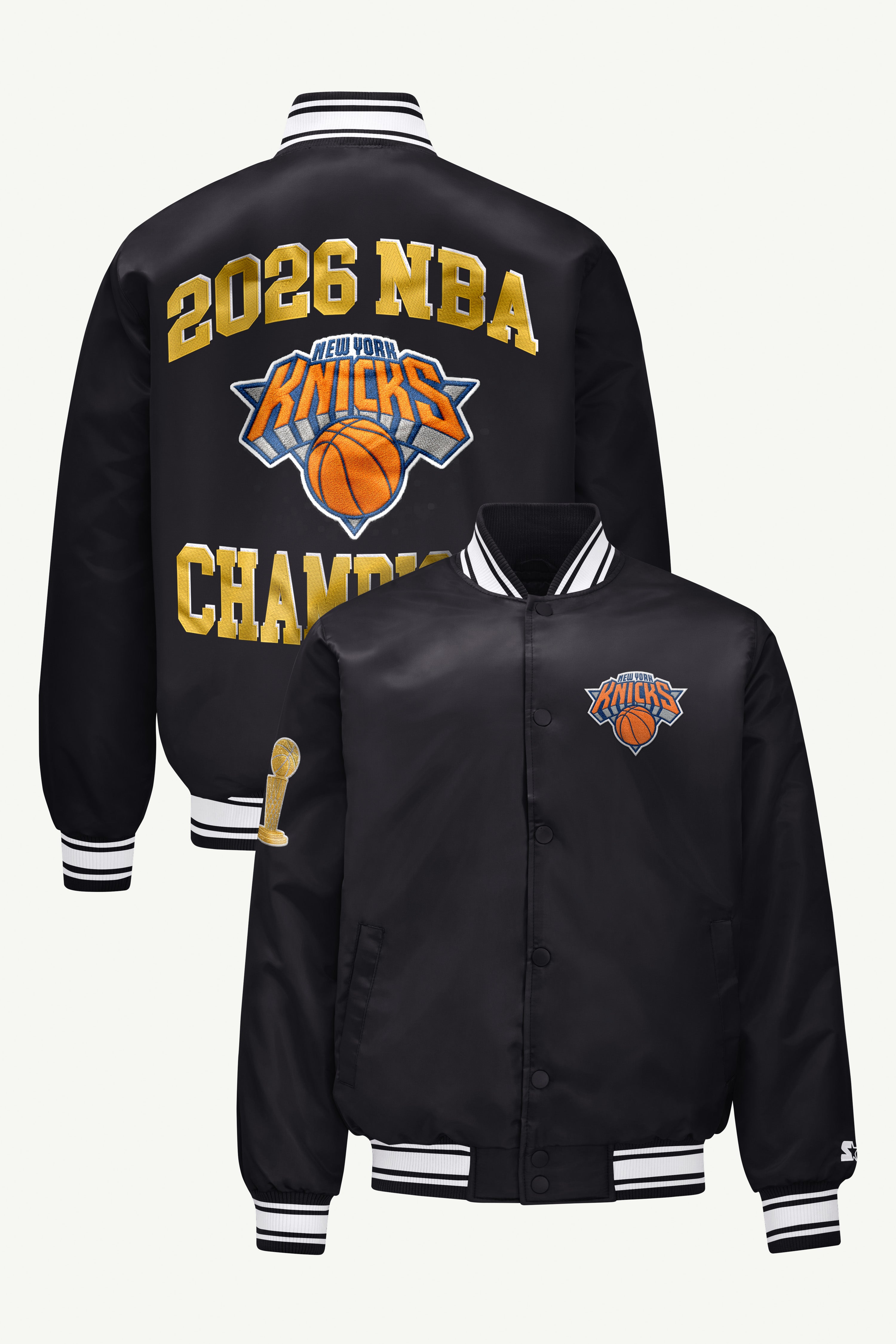 MENS NEW YORK KNICKS NBA CHAMPIONS EMBROIDERED JACKET View 1 MENS NEW YORK KNICKS NBA CHAMPIONS EMBROIDERED JACKET View 1