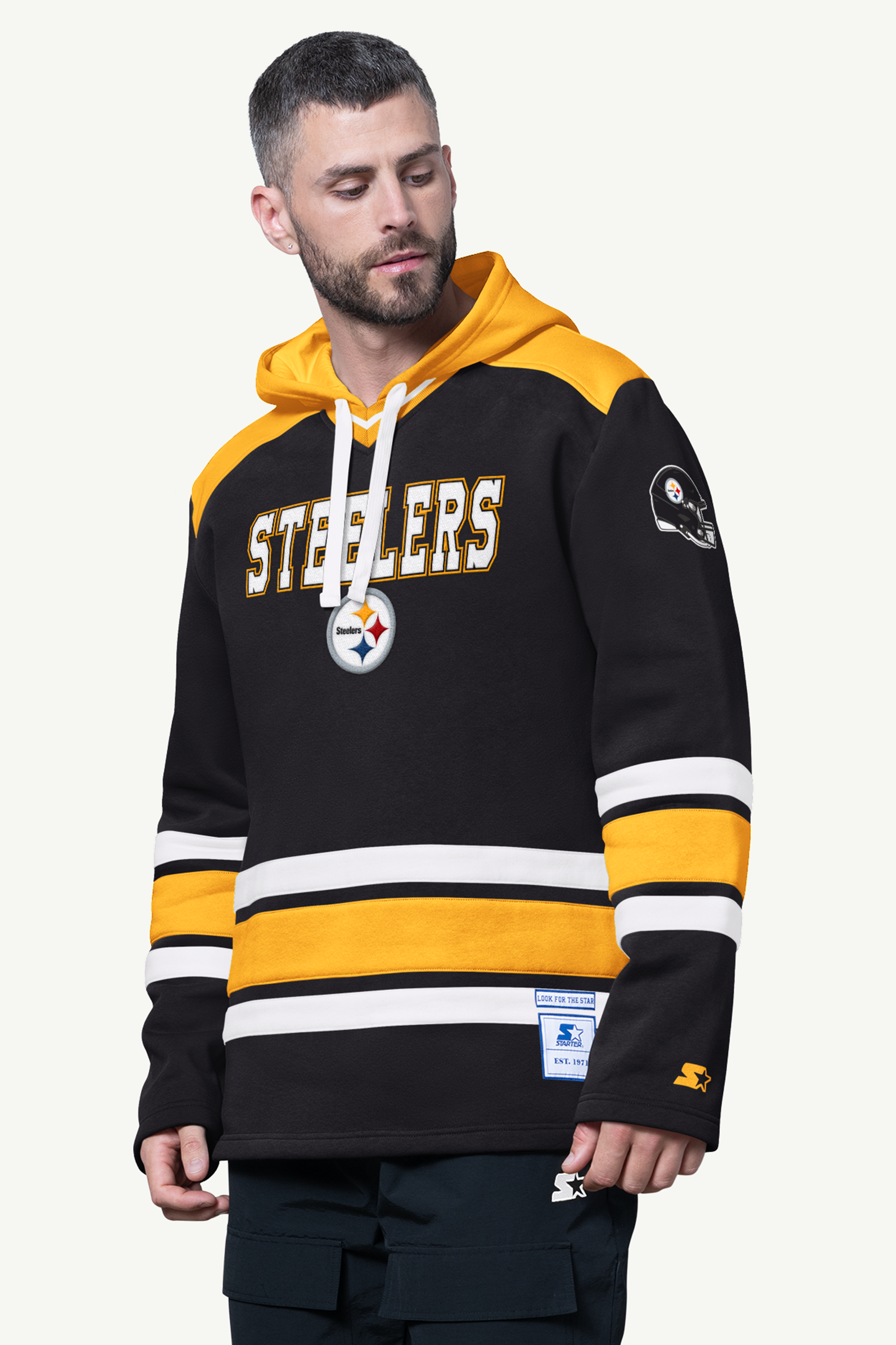 MENS PITTSBURGH STEELERS SLAP SHOT HOODED HOCKEY PULLOVER View 1 | Pittsburgh Steelers MENS PITTSBURGH STEELERS SLAP SHOT HOODED HOCKEY PULLOVER View 1 | Pittsburgh Steelers