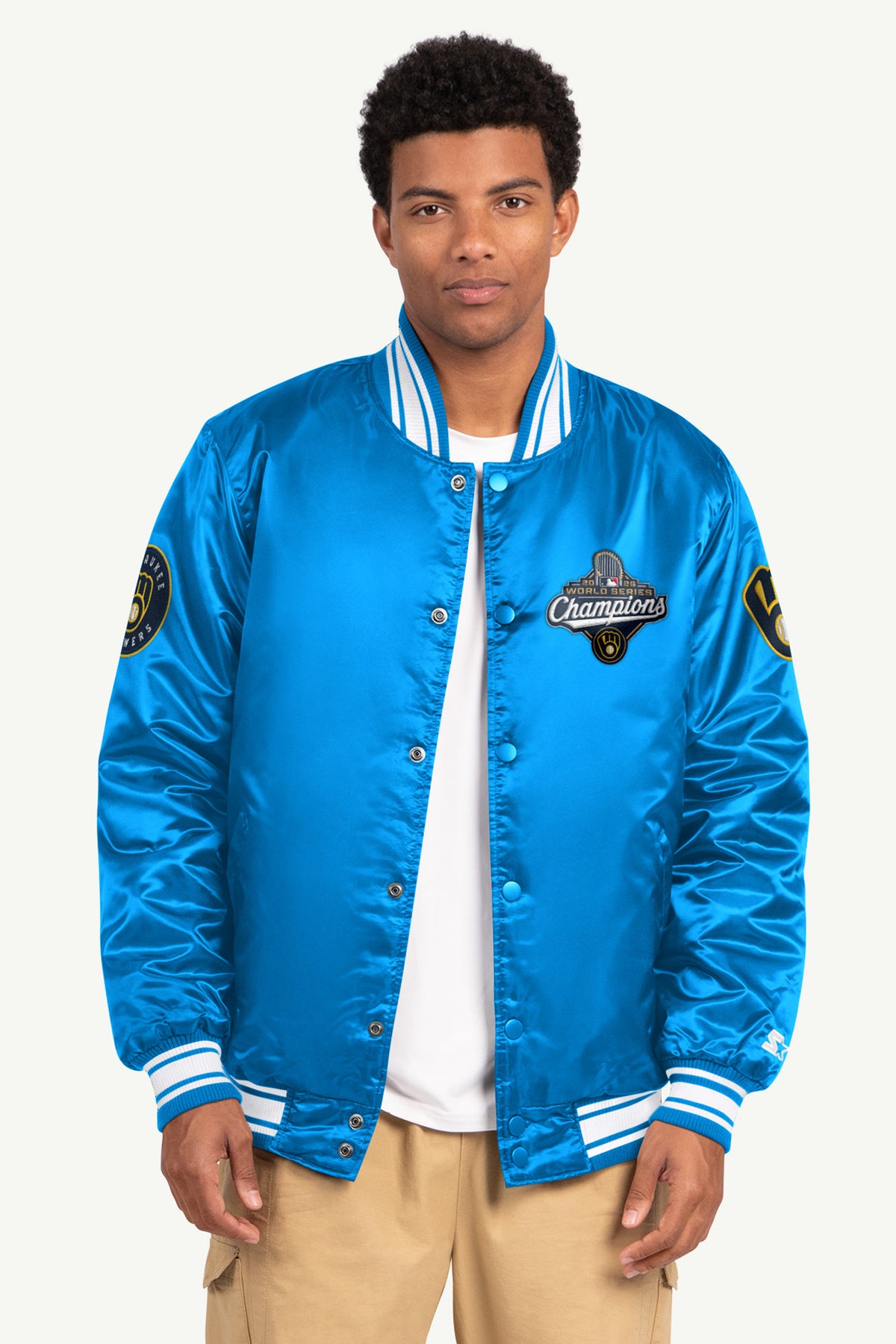 MENS MILWAUKEE BREWERS EMBROIDERED WS 2026 CHAMPIONS JACKET View 5 | MLB MENS MILWAUKEE BREWERS EMBROIDERED WS 2026 CHAMPIONS JACKET View 5 | MLB