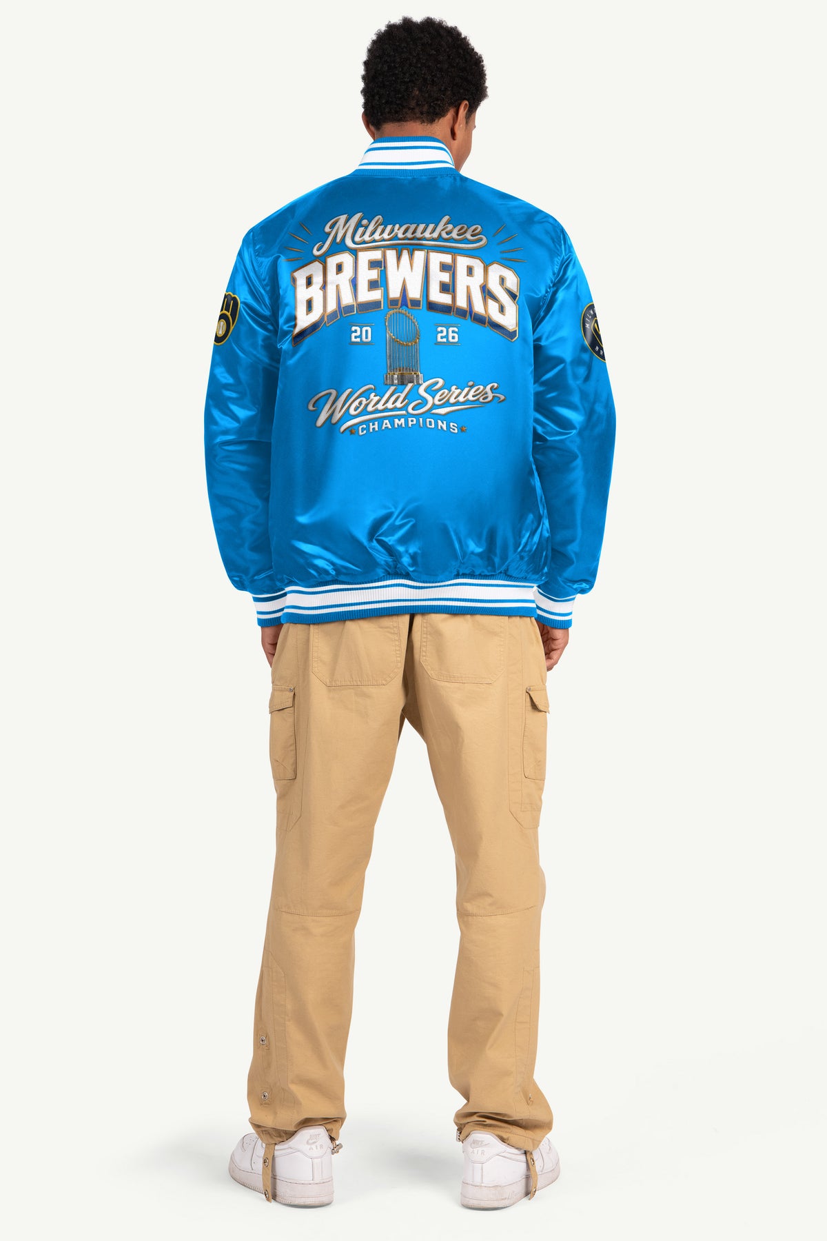 MENS MILWAUKEE BREWERS EMBROIDERED WS 2026 CHAMPIONS JACKET View 4 | MLB MENS MILWAUKEE BREWERS EMBROIDERED WS 2026 CHAMPIONS JACKET View 4 | MLB