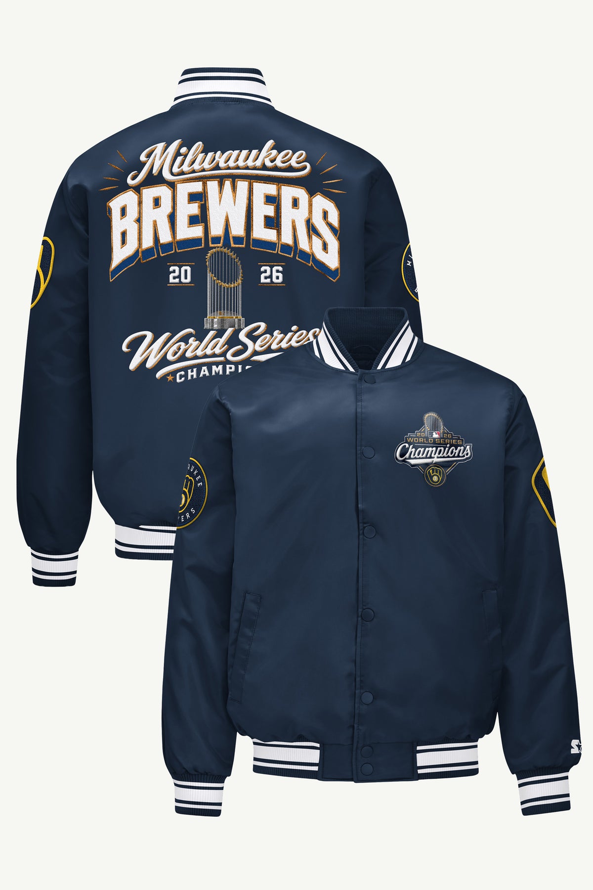 MENS MILWAUKEE BREWERS EMBROIDERED WS 2026 CHAMPIONS JACKET View 1 MENS MILWAUKEE BREWERS EMBROIDERED WS 2026 CHAMPIONS JACKET View 1