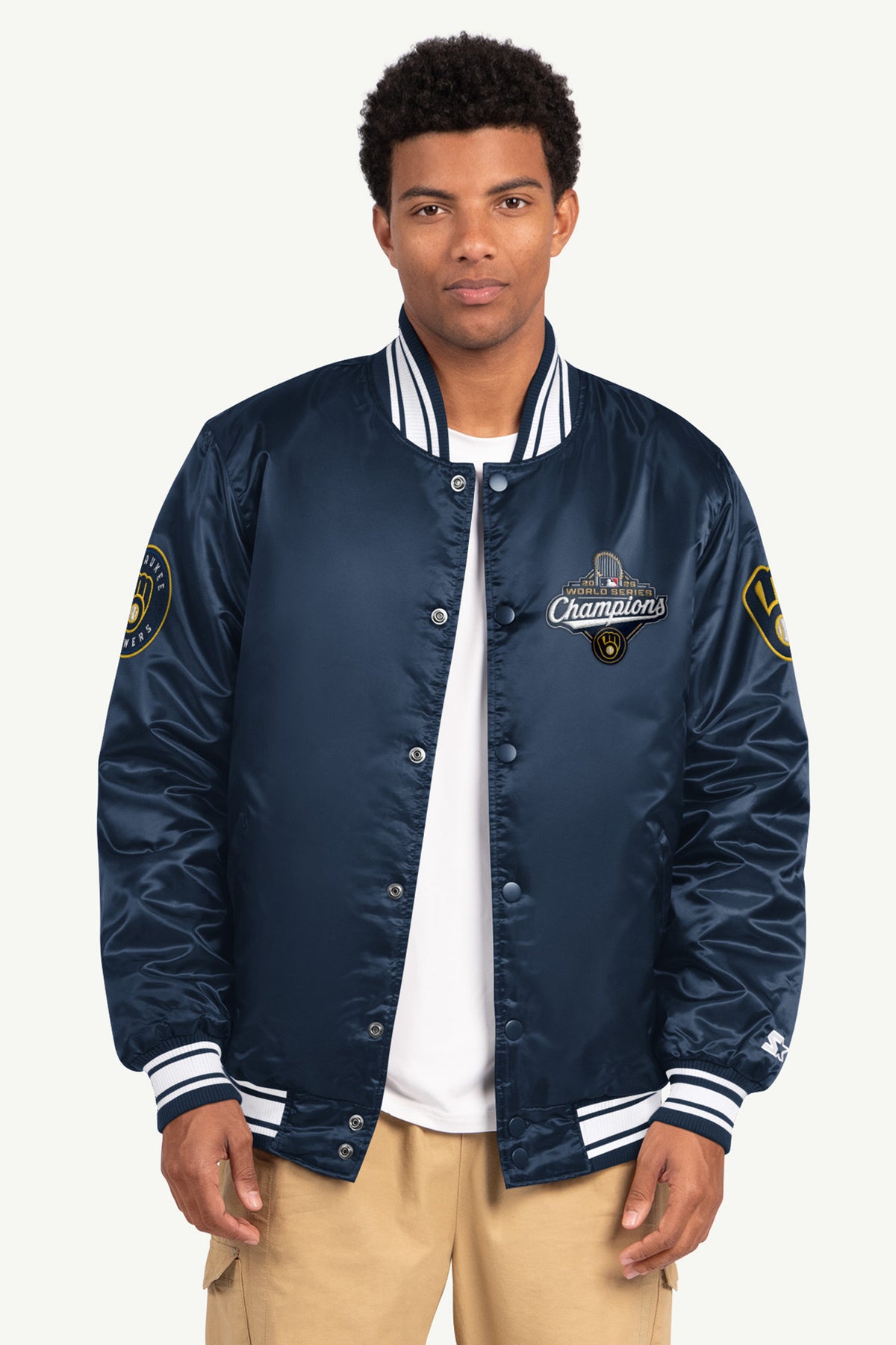 MENS MILWAUKEE BREWERS EMBROIDERED WS 2026 CHAMPIONS JACKET View 5 | STARTER JACKETS MENS MILWAUKEE BREWERS EMBROIDERED WS 2026 CHAMPIONS JACKET View 5 | STARTER JACKETS