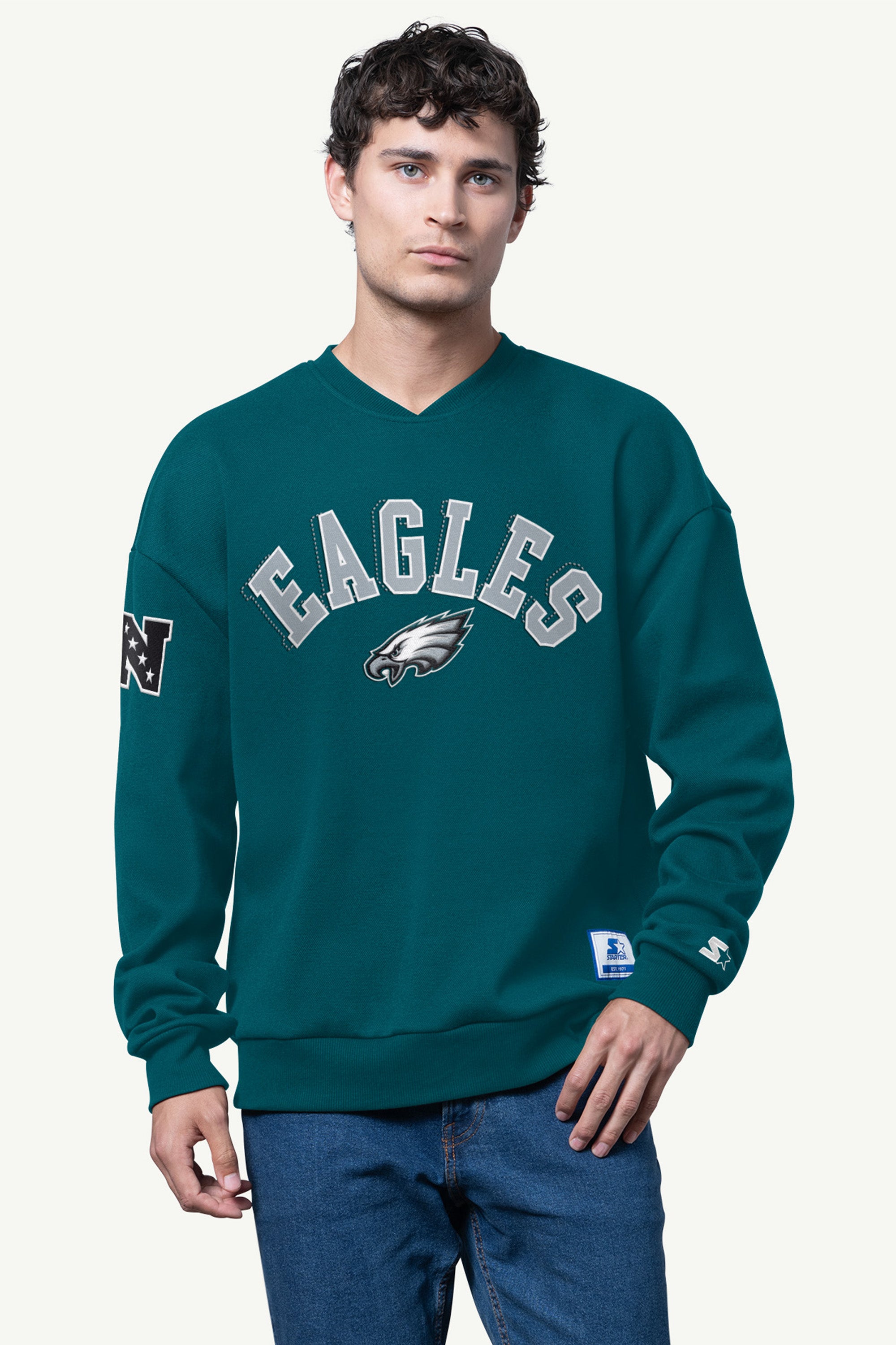 MENS PHILADELPHIA EAGLES PIQUE PULLOVER View 1 | STARTER CLASSICS MENS PHILADELPHIA EAGLES PIQUE PULLOVER View 1 | STARTER CLASSICS