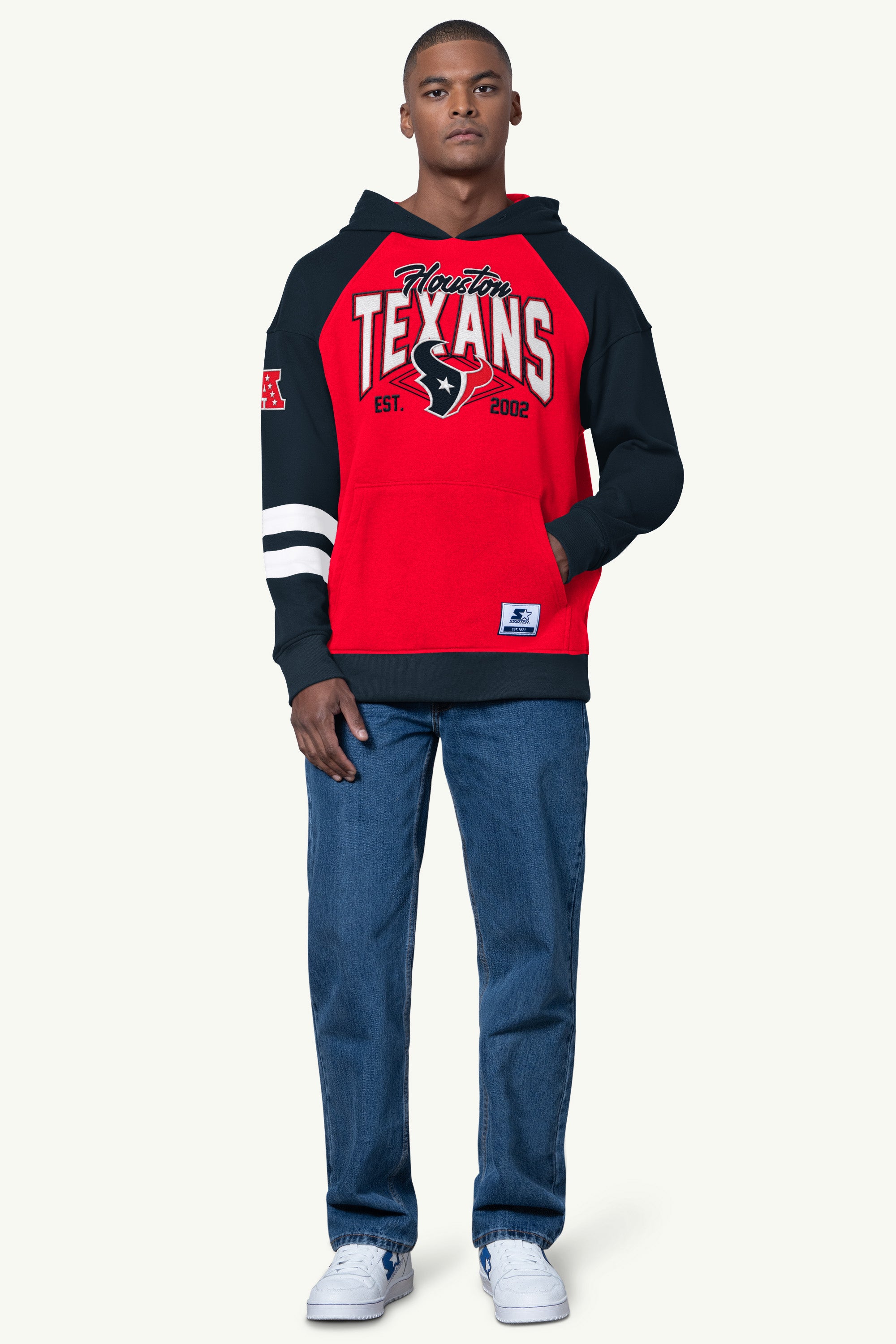 MENS HOUSTON TEXANS INTERCEPTION COLORBLOCK HOODIE View 2 | STARTER CLASSICS MENS HOUSTON TEXANS INTERCEPTION COLORBLOCK HOODIE View 2 | STARTER CLASSICS