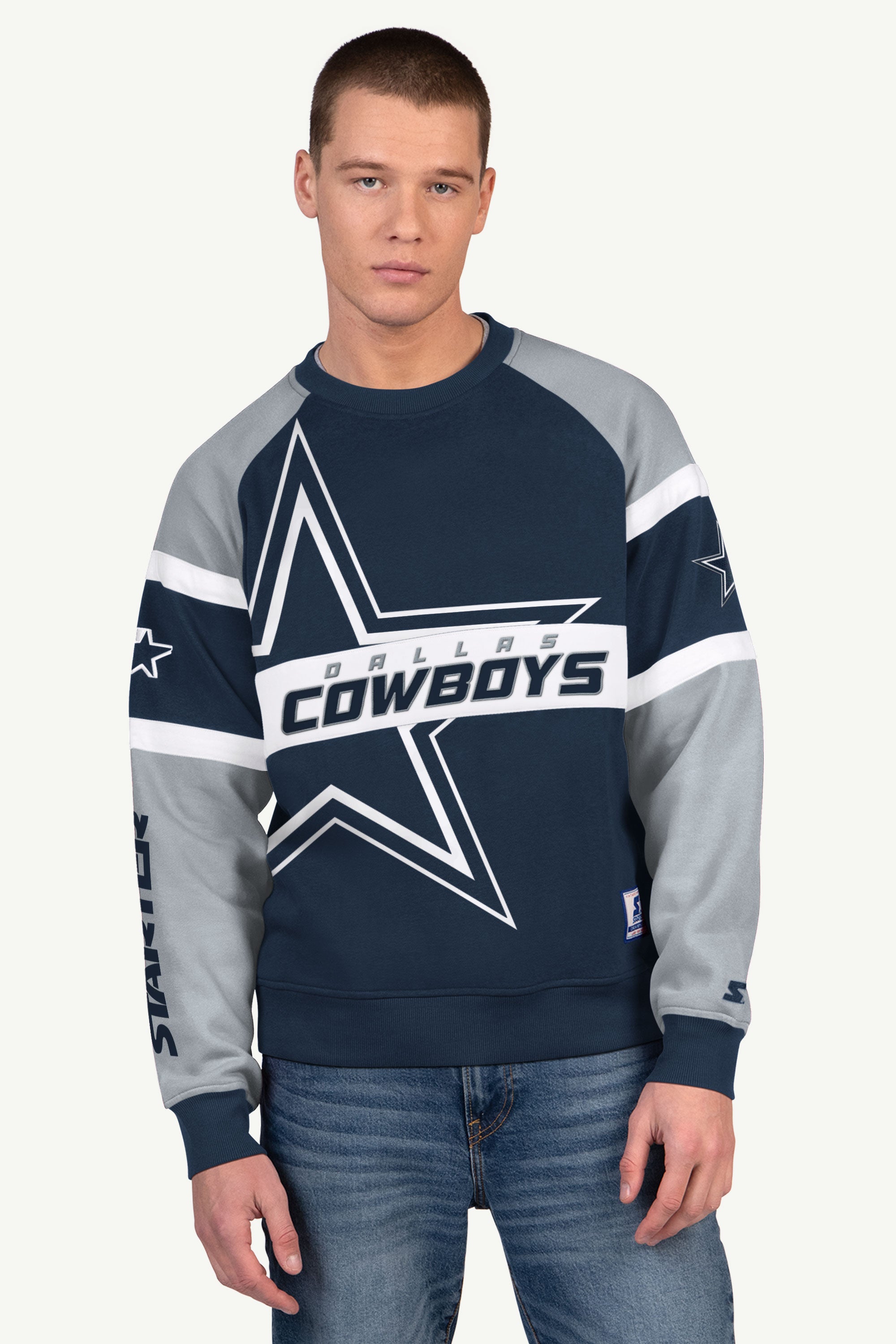 MENS DALLAS COWBOYS DIME BACK COLORBLOCK CREWNECK View 1 | Dallas Cowboys MENS DALLAS COWBOYS DIME BACK COLORBLOCK CREWNECK View 1 | Dallas Cowboys