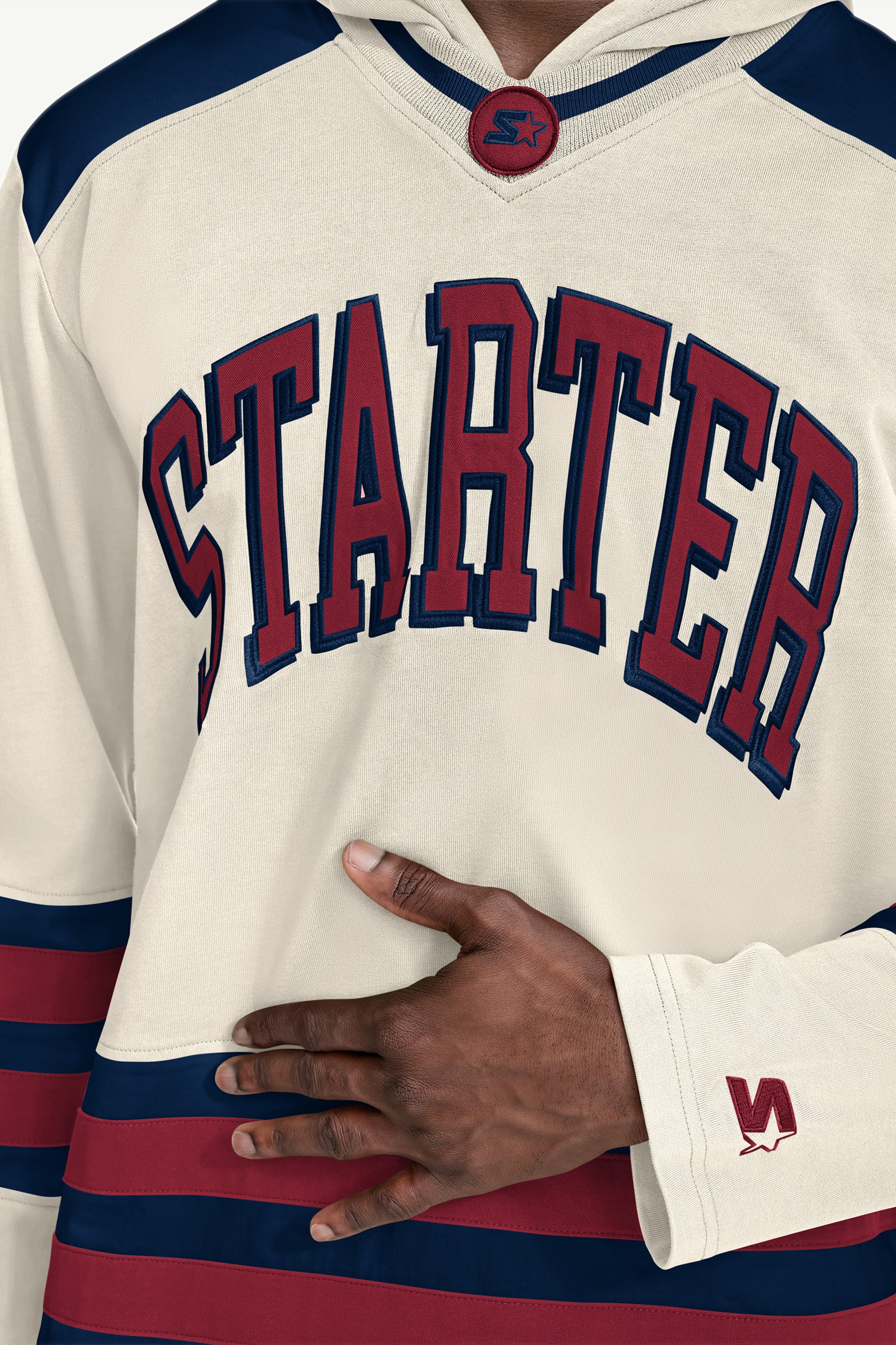 MENS STARTER HOODED HOCKEY JERSEY View 4 | Starter Brand Collection MENS STARTER HOODED HOCKEY JERSEY View 4 | Starter Brand Collection