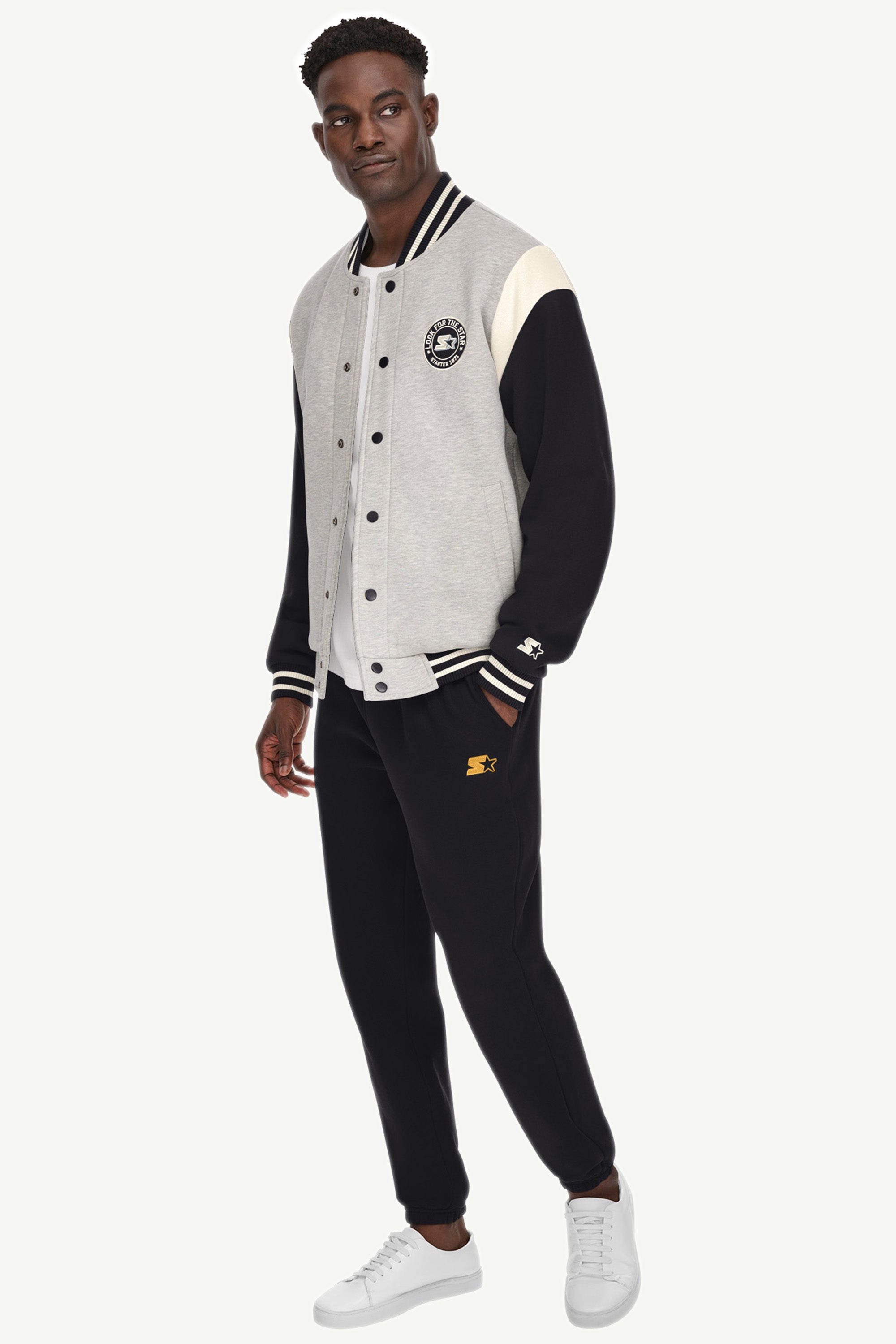 MENS STARTER HEAVYWEIGHT FLEECE VARSITY JACKET View 2 MENS STARTER HEAVYWEIGHT FLEECE VARSITY JACKET View 2