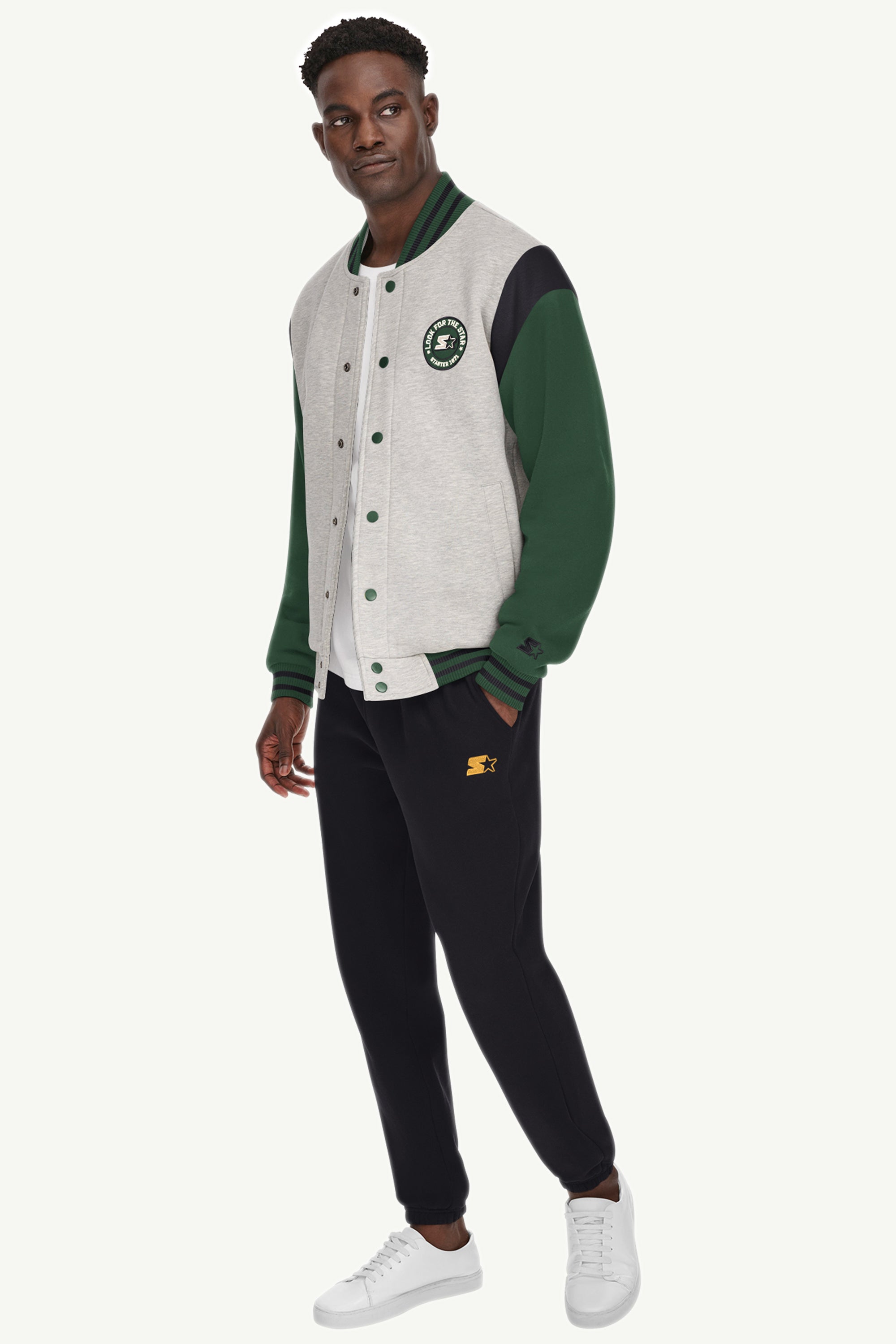 MENS STARTER HEAVYWEIGHT FLEECE VARSITY JACKET View 2 | Starter Brand Collection MENS STARTER HEAVYWEIGHT FLEECE VARSITY JACKET View 2 | Starter Brand Collection