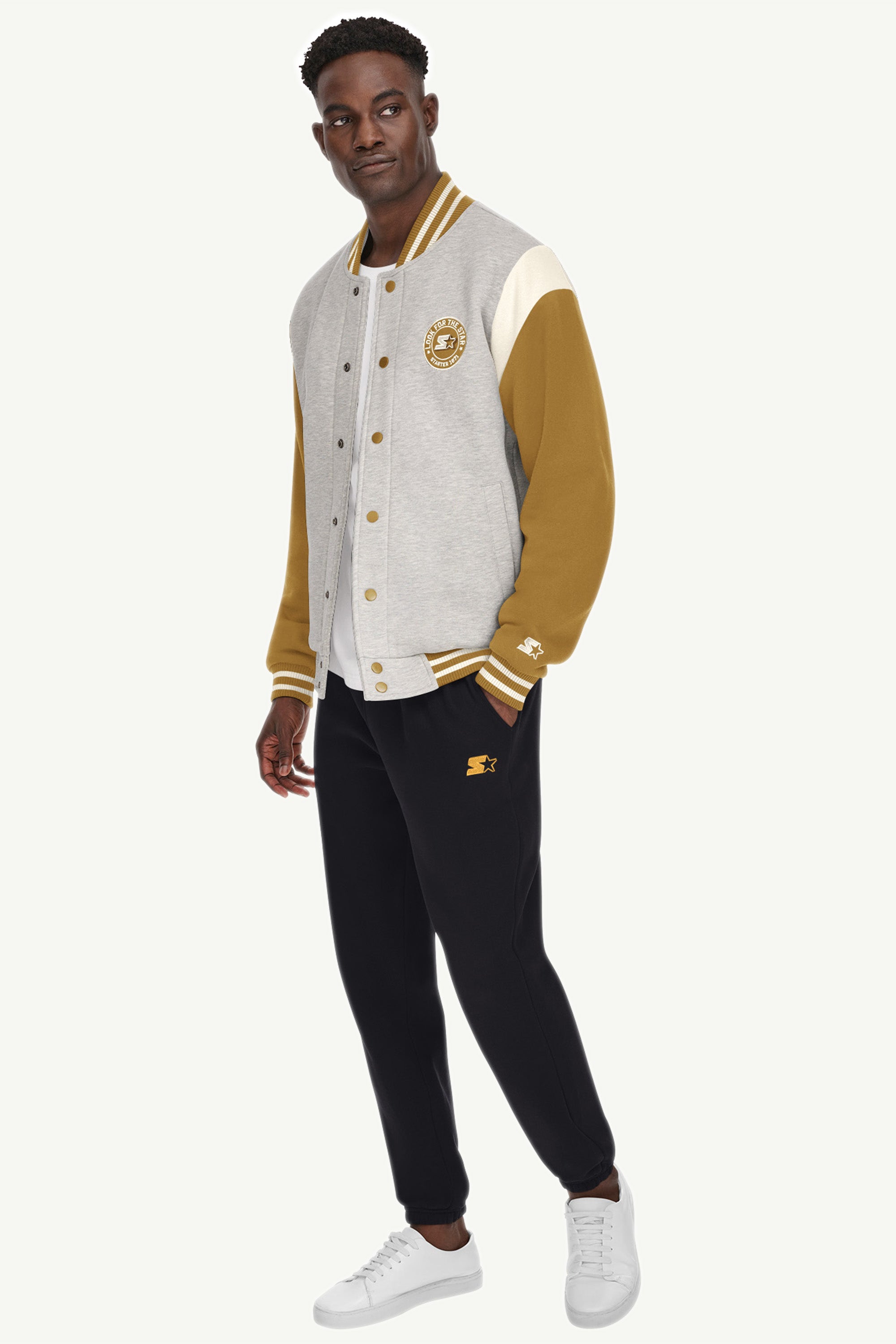 MENS STARTER HEAVYWEIGHT FLEECE VARSITY JACKET View 2 MENS STARTER HEAVYWEIGHT FLEECE VARSITY JACKET View 2
