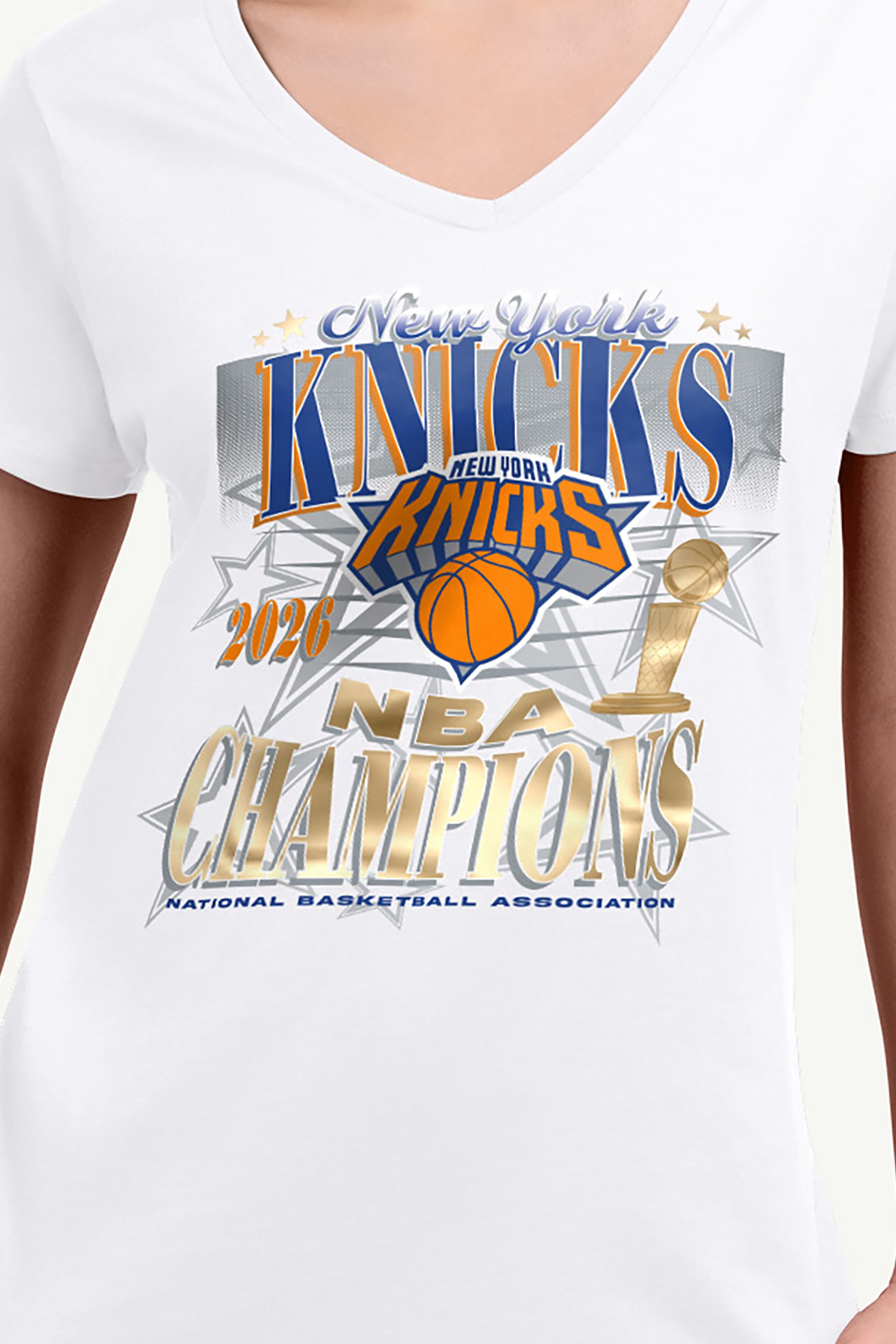 WOMENS NEW YORK KNICKS NBA CHAMPIONS T SHIRT View 2 WOMENS NEW YORK KNICKS NBA CHAMPIONS T SHIRT View 2
