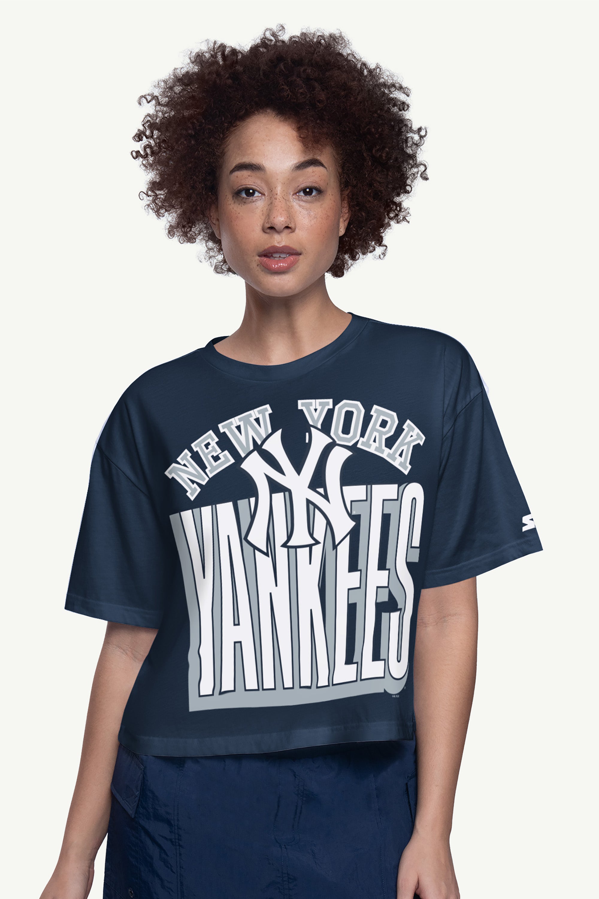 WOMENS NEW YORK YANKEES CROPPED T SHIRT View 1 | New York Yankees WOMENS NEW YORK YANKEES CROPPED T SHIRT View 1 | New York Yankees