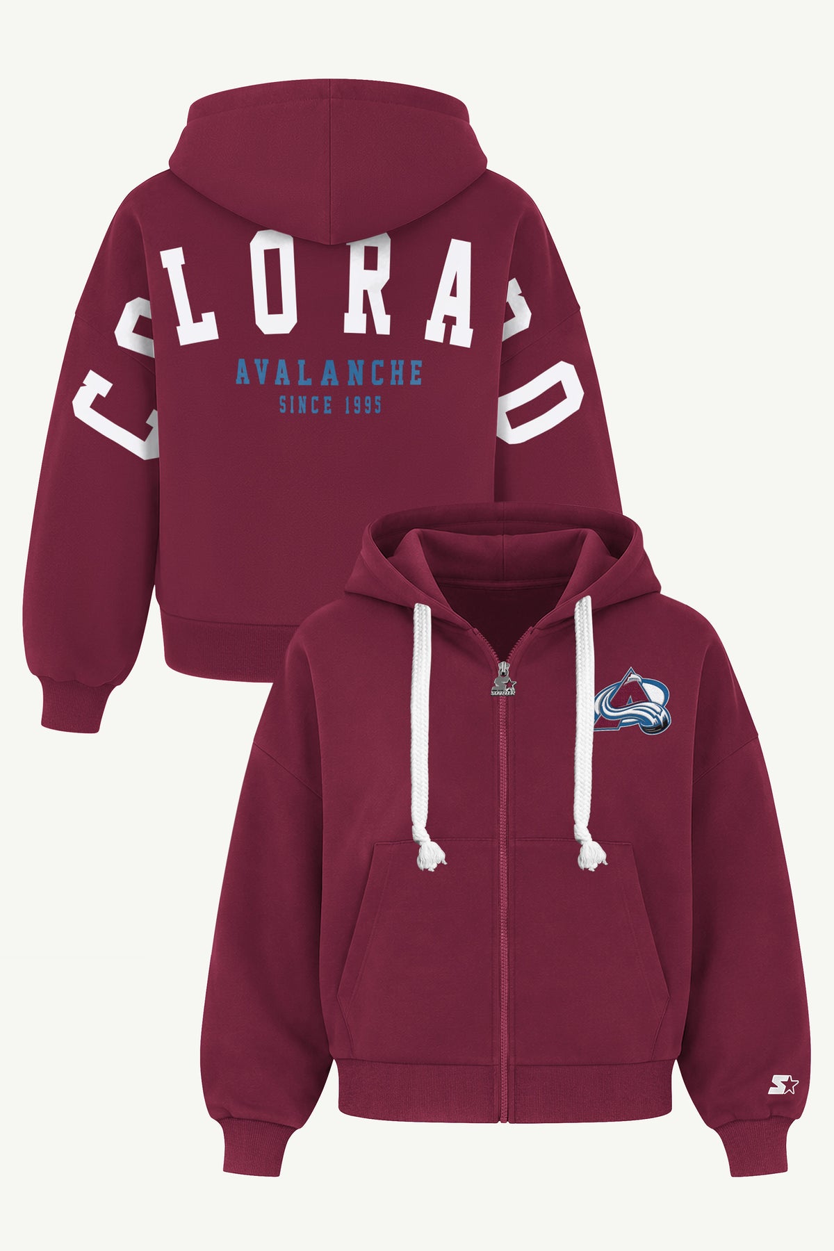 WOMENS COLORADO AVALANCHE HAIL MARY ZIP UP View 1 WOMENS COLORADO AVALANCHE HAIL MARY ZIP UP View 1