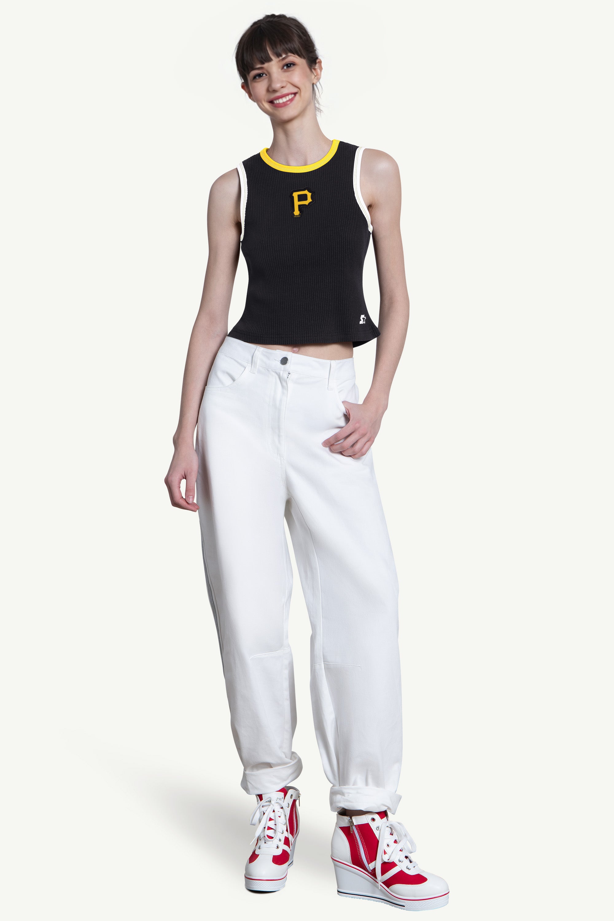 WOMENS PITTSBURGH PIRATES PLAY THE BALL CROP TANK View 3 WOMENS PITTSBURGH PIRATES PLAY THE BALL CROP TANK View 3