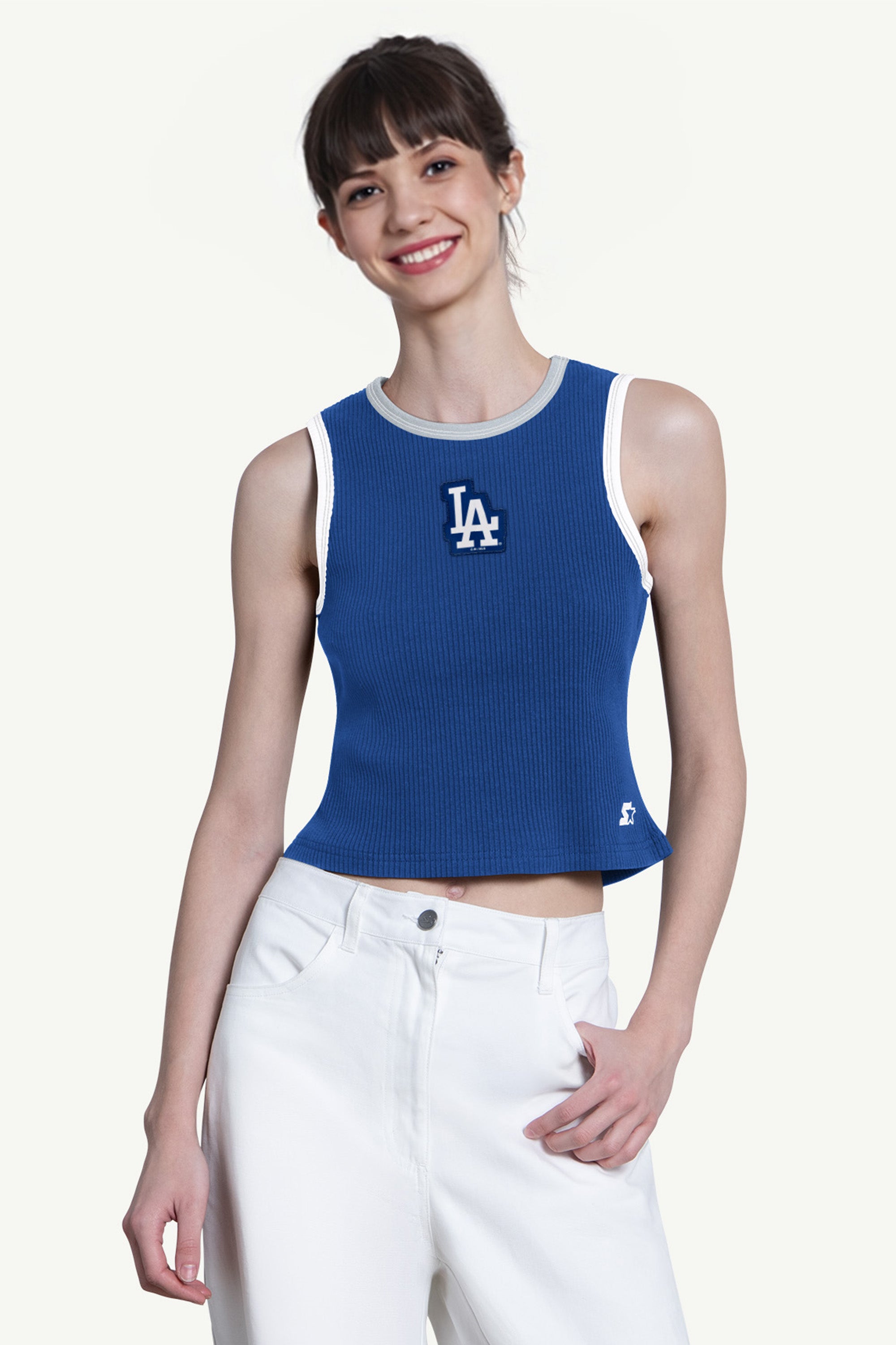 WOMENS LOS ANGELES DODGERS PLAY THE BALL CROP TANK View 1 | MLB WOMENS LOS ANGELES DODGERS PLAY THE BALL CROP TANK View 1 | MLB