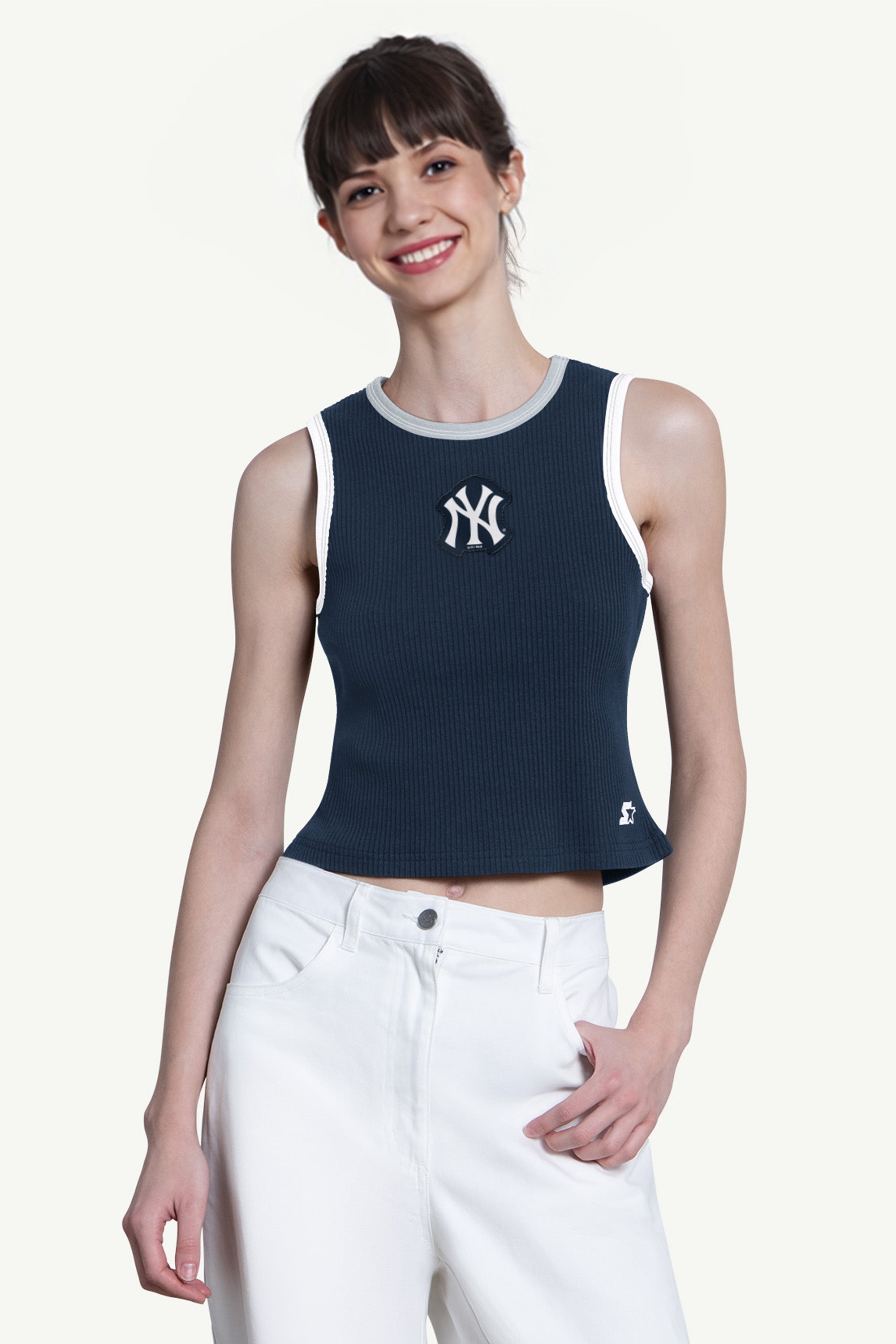 WOMENS NEW YORK YANKEES PLAY THE BALL CROP TANK View 1 | New York Yankees WOMENS NEW YORK YANKEES PLAY THE BALL CROP TANK View 1 | New York Yankees