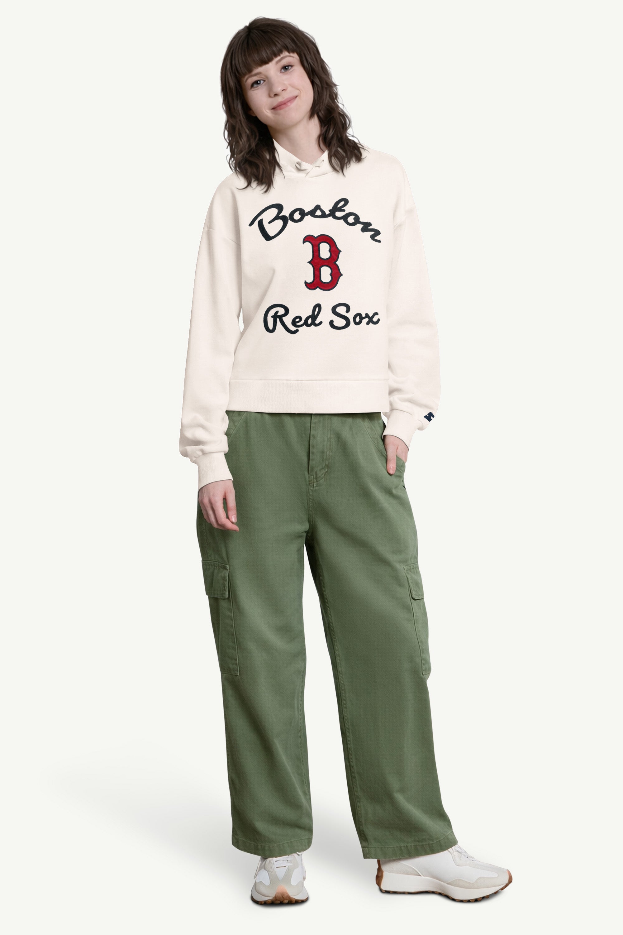 WOMENS BOSTON RED SOX BASELINE HOODIE View 3 WOMENS BOSTON RED SOX BASELINE HOODIE View 3