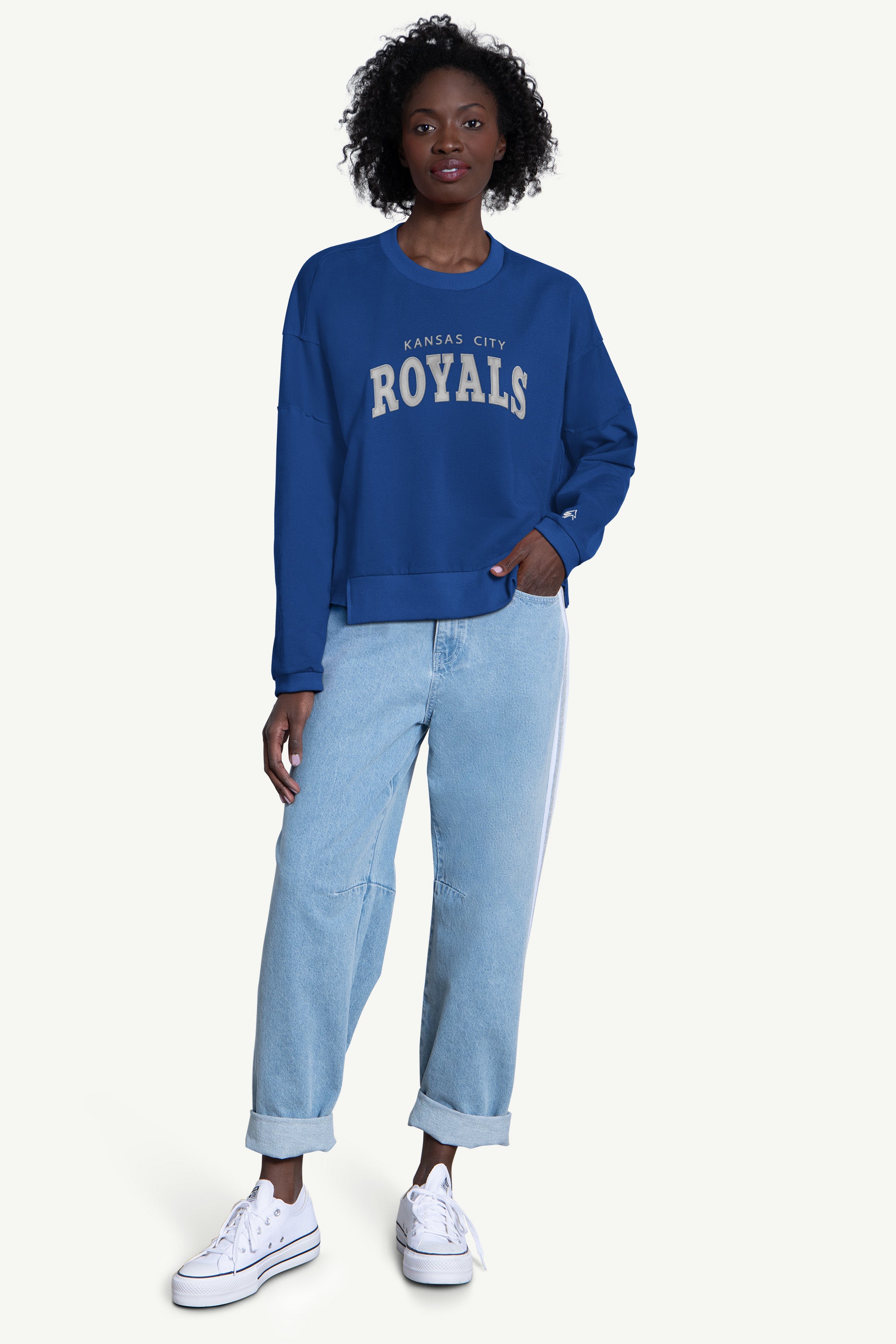 WOMENS KANSAS CITY ROYALS CREW NECK SWEATSHIRT View 3 WOMENS KANSAS CITY ROYALS CREW NECK SWEATSHIRT View 3