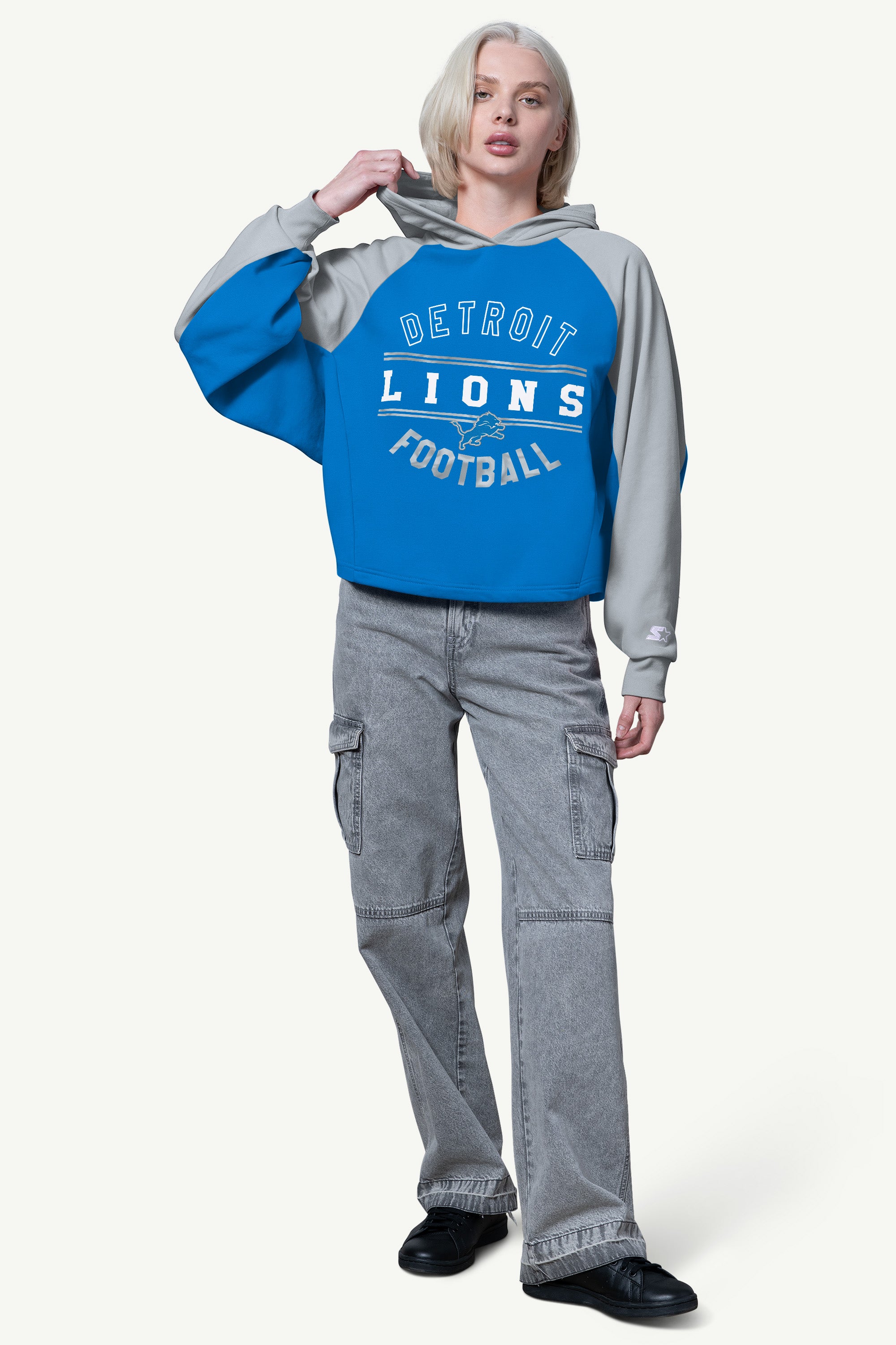 WOMENS DETROIT LIONS CROPPED HOODIE View 2 | NFL WOMENS DETROIT LIONS CROPPED HOODIE View 2 | NFL