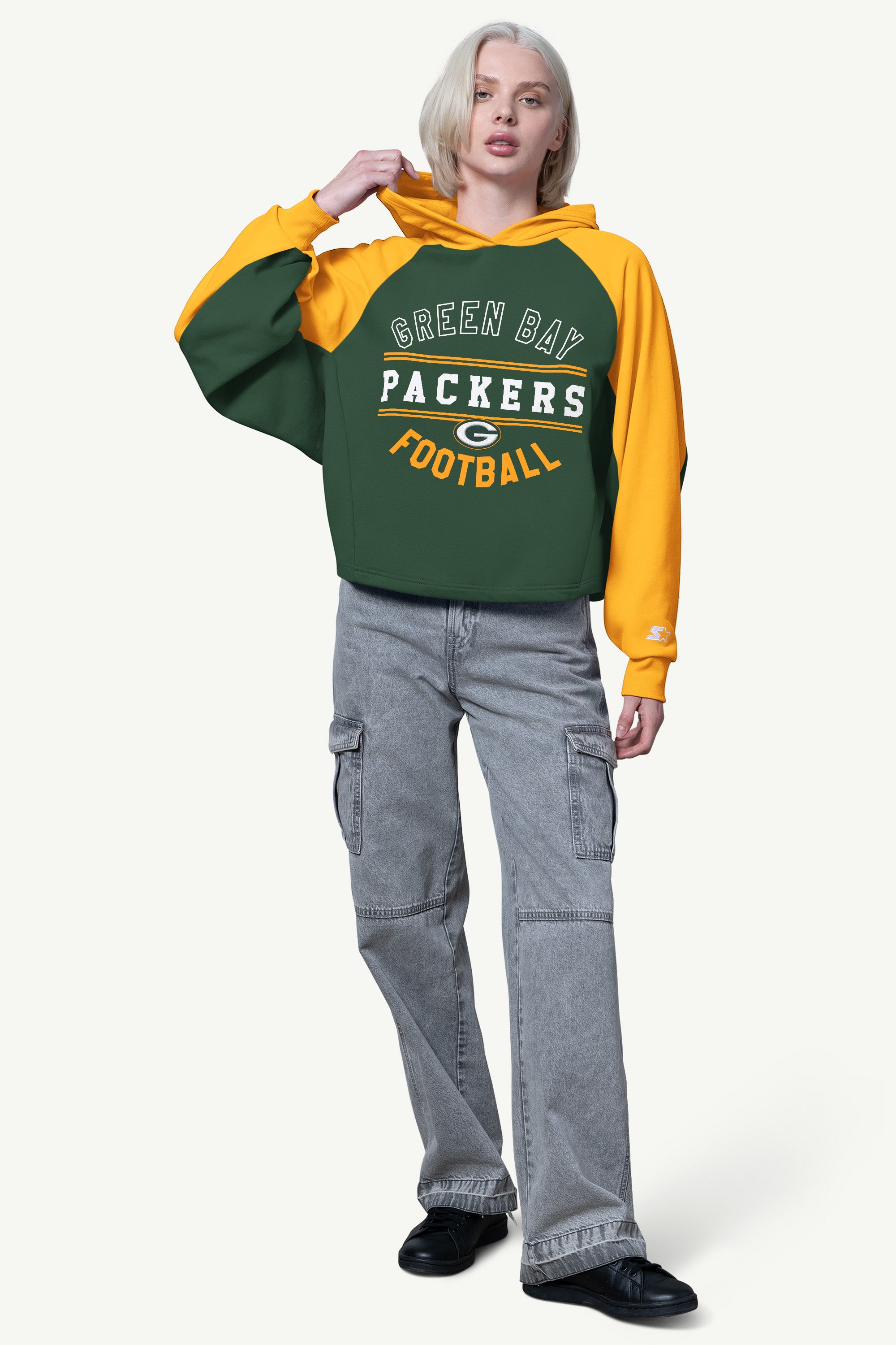 WOMENS GREEN BAY PACKERS CROPPED HOODIE View 2 | Green Bay Packers WOMENS GREEN BAY PACKERS CROPPED HOODIE View 2 | Green Bay Packers