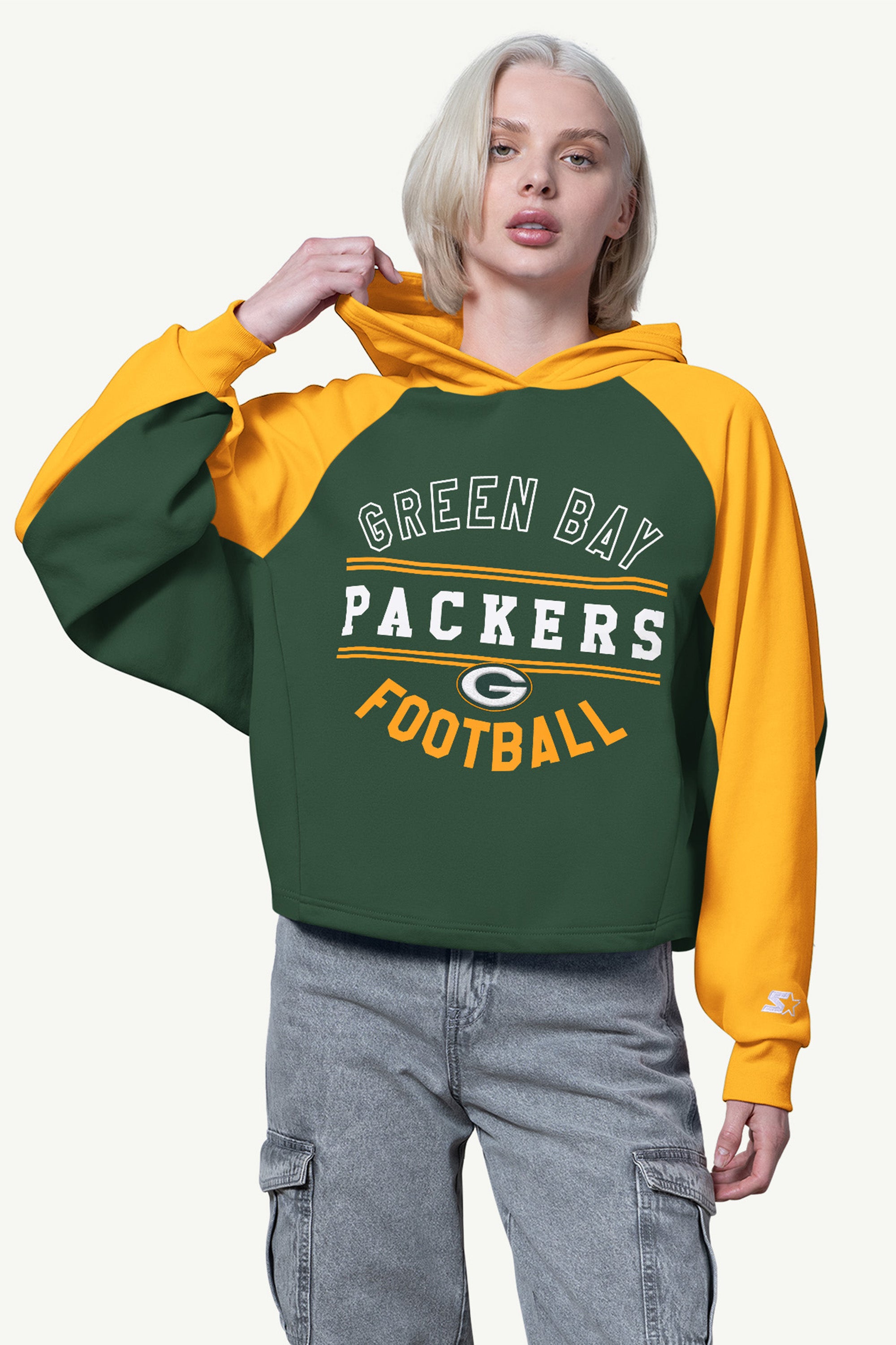 WOMENS GREEN BAY PACKERS CROPPED HOODIE View 1 | Green Bay Packers WOMENS GREEN BAY PACKERS CROPPED HOODIE View 1 | Green Bay Packers