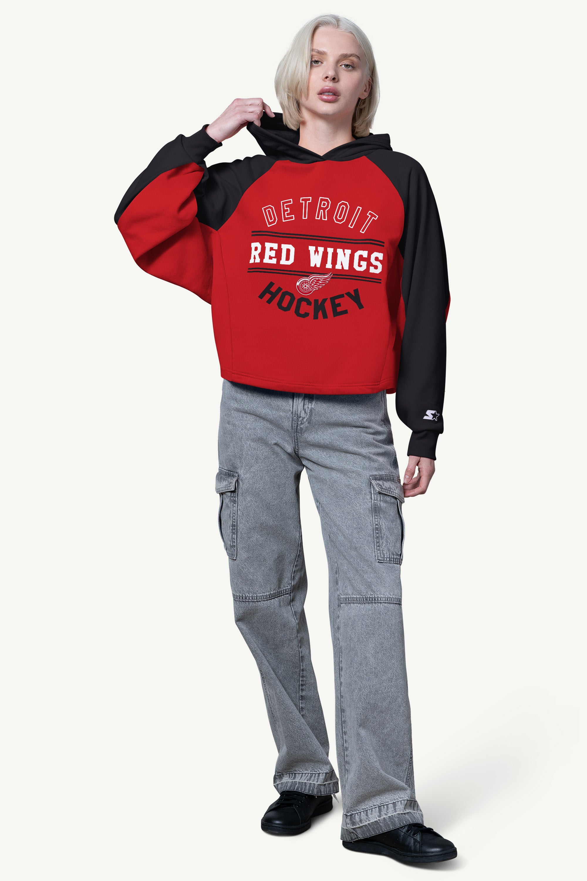 WOMENS DETROIT RED WINGS CROPPED HOODIE View 2 | Detroit Red Wings WOMENS DETROIT RED WINGS CROPPED HOODIE View 2 | Detroit Red Wings